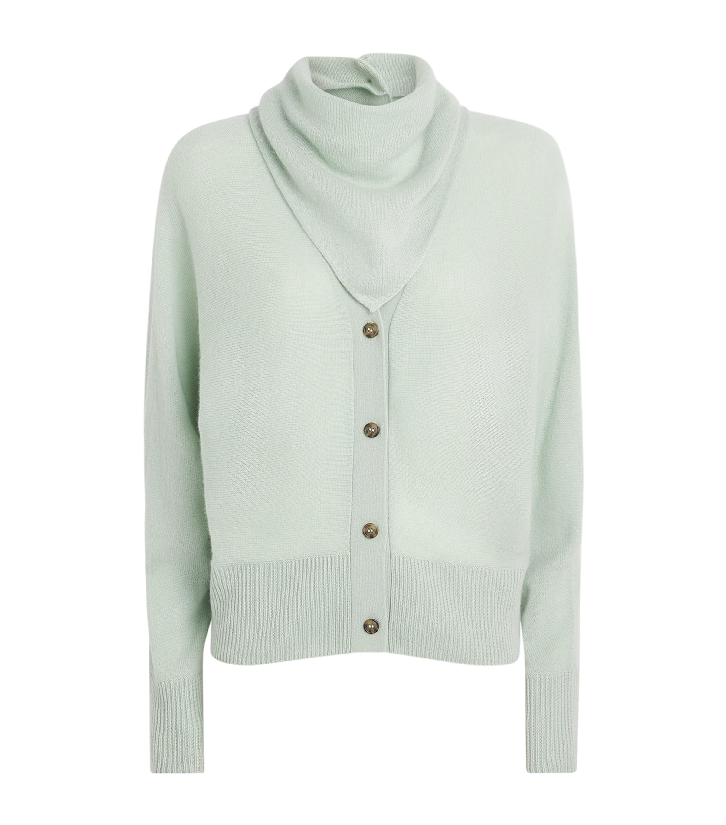 Le Kasha Womens Cashmere Lyss Scarf Cardigan Lagoon Image 1