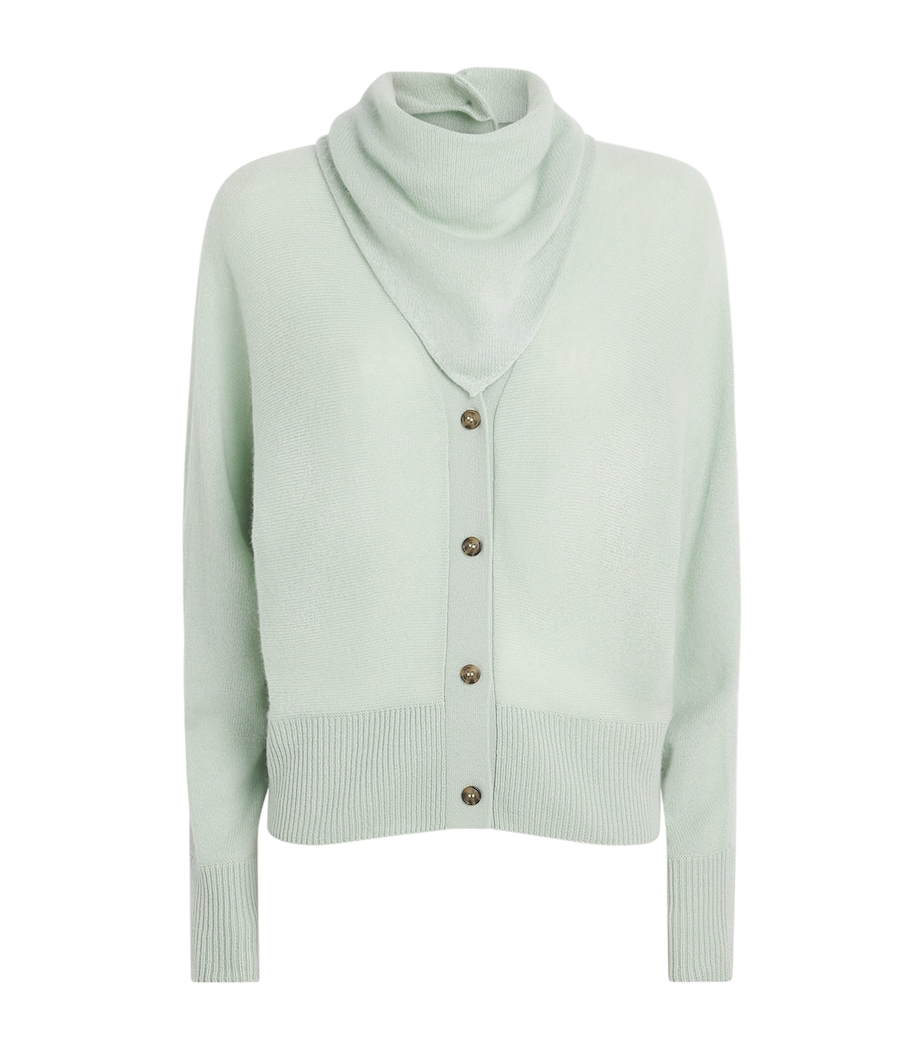 Le Kasha Womens Cashmere Lyss Scarf Cardigan Lagoon Image 1