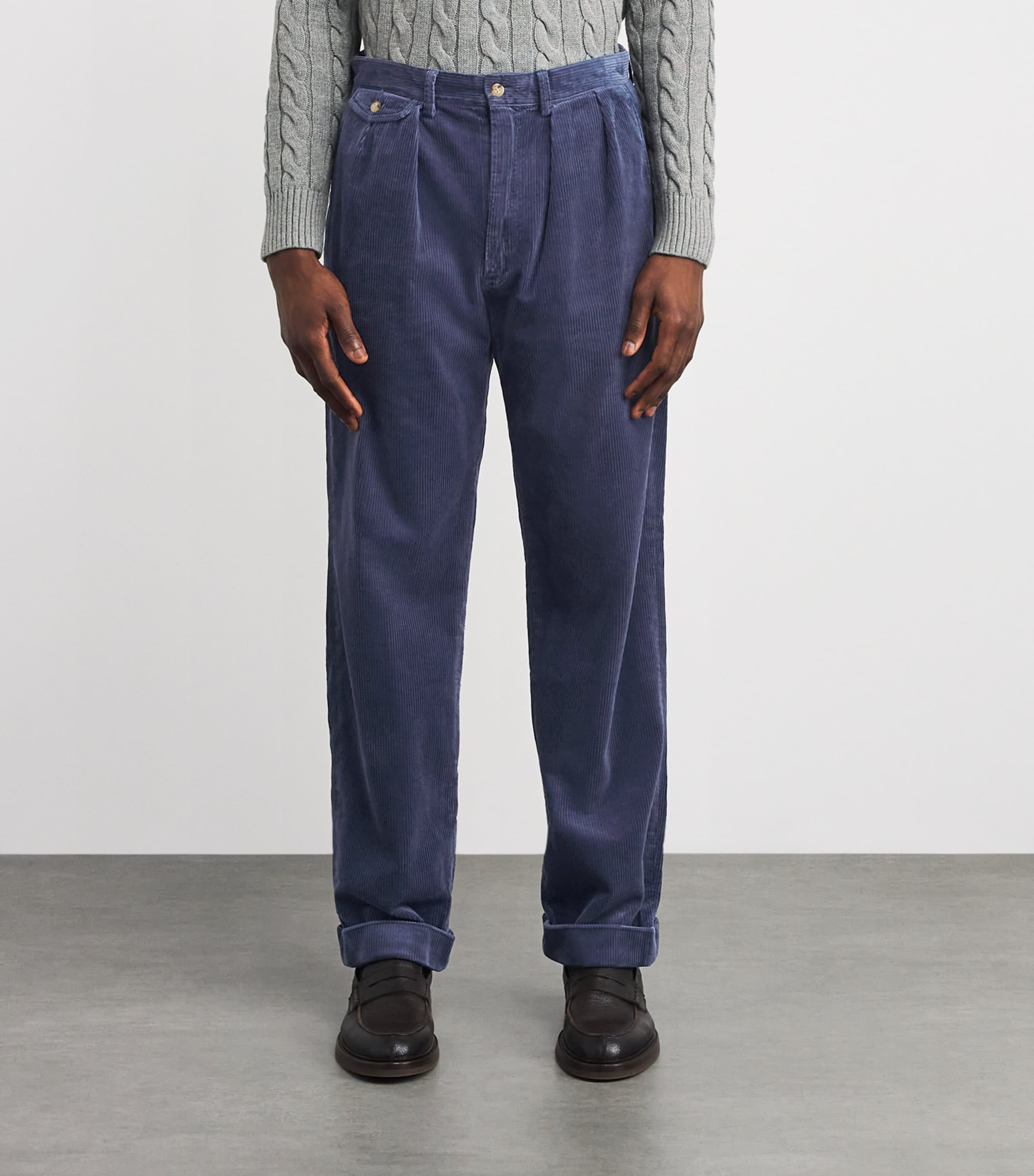 Corduroy Whitman Trousers NAVY Image 3