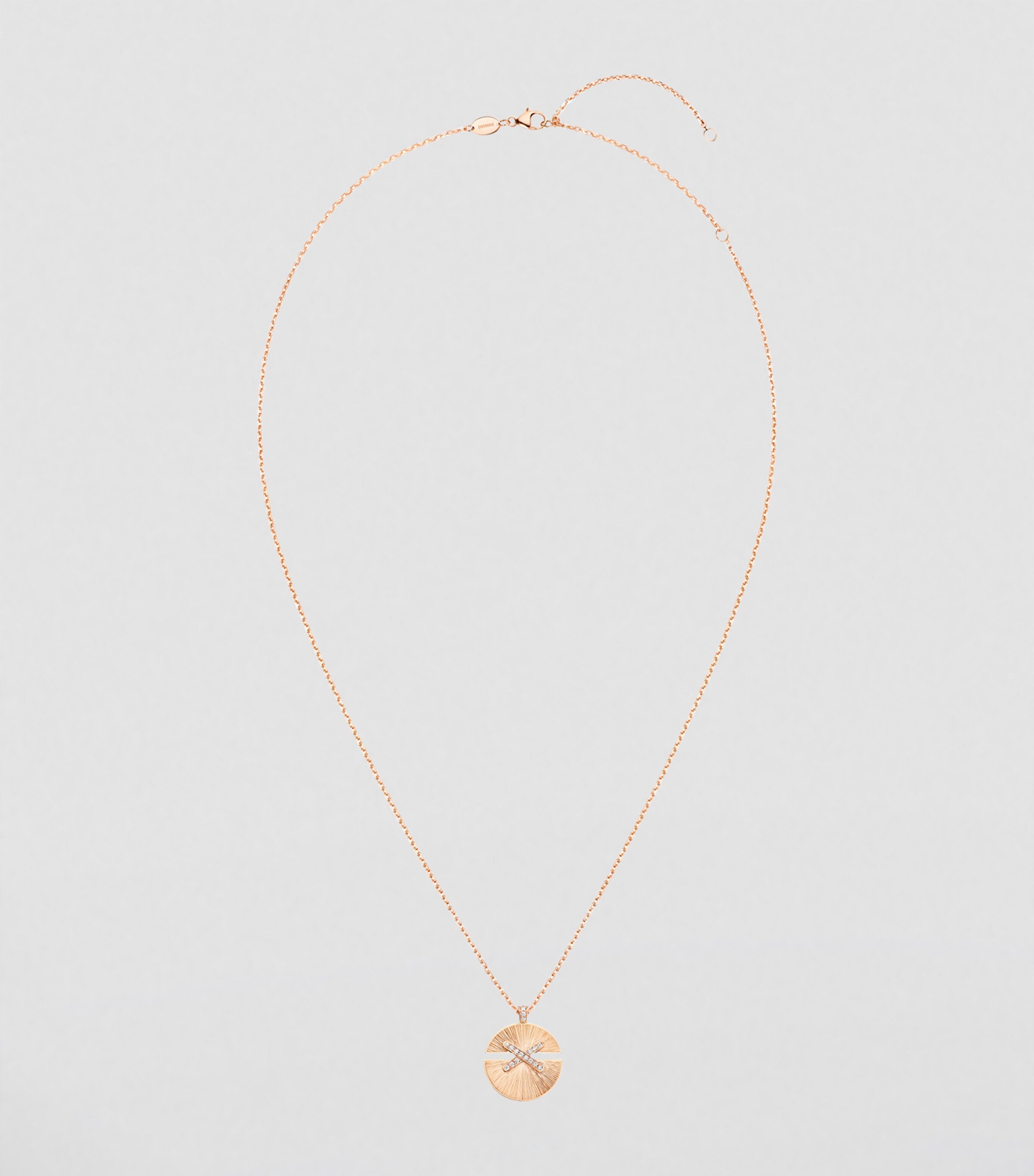Medium Rose Gold and Diamond Jeux de Liens Harmony Pendant Necklace PINK GOLD Image 2