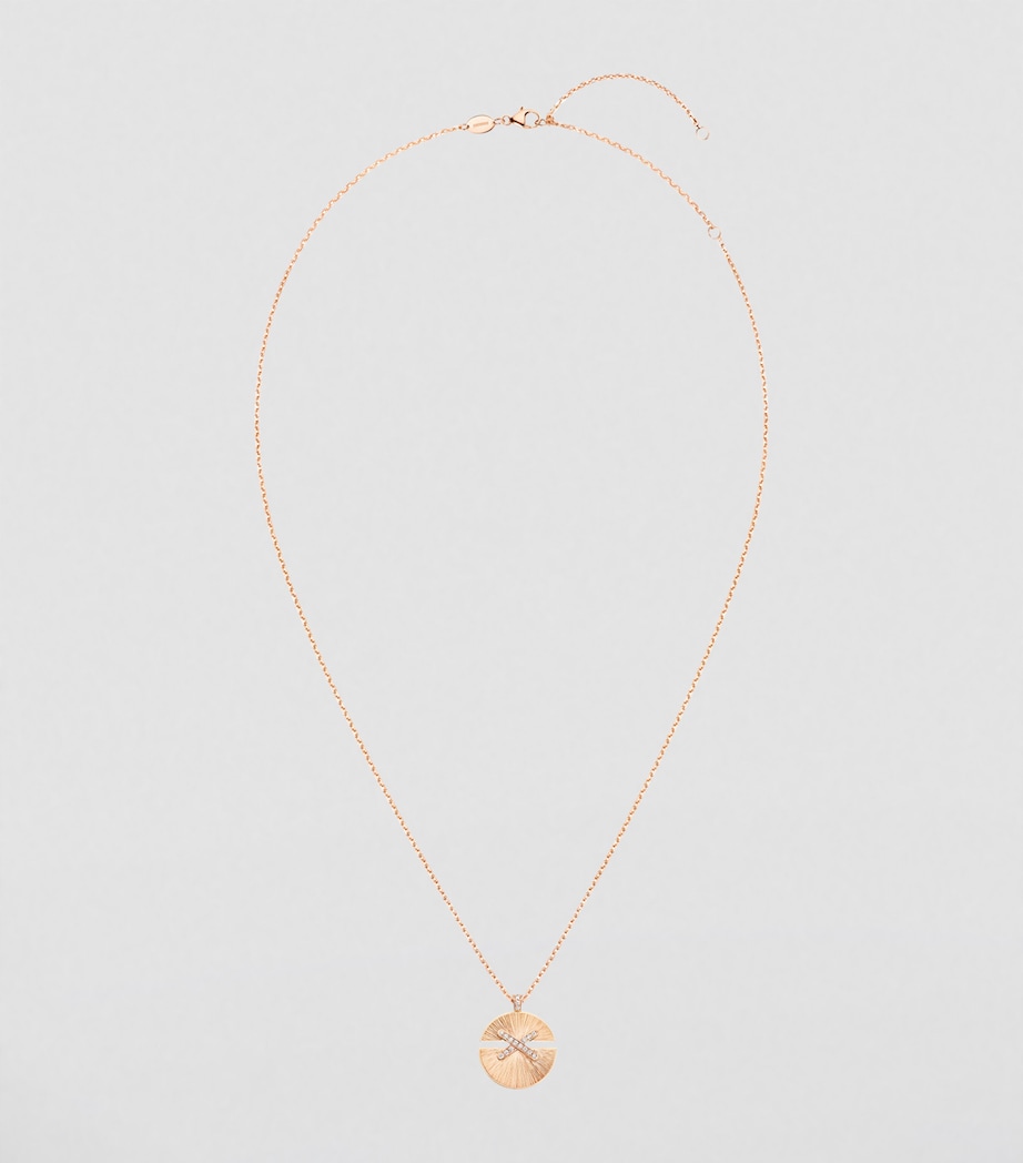 Medium Rose Gold and Diamond Jeux de Liens Harmony Pendant Necklace PINK GOLD Image 2