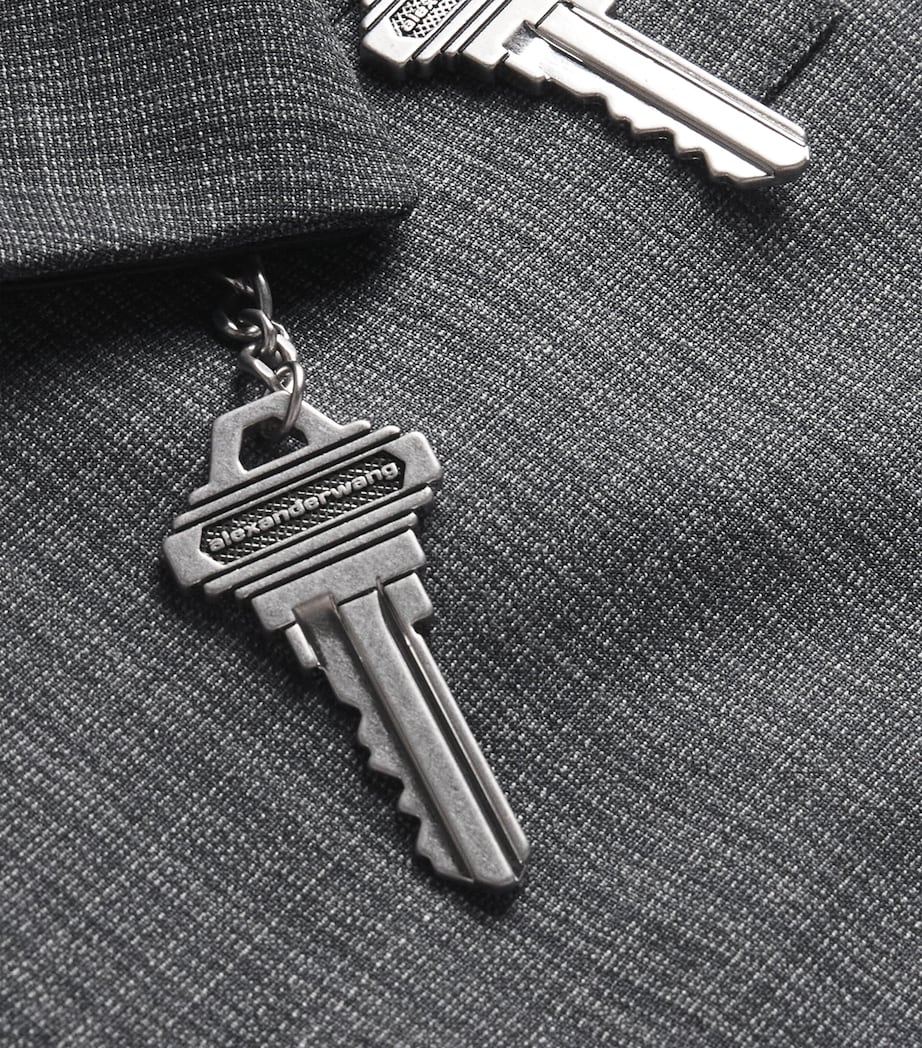 Wool-Blend Chain-Detail Waistcoat 085 DARK GREYMELANGE Image 5