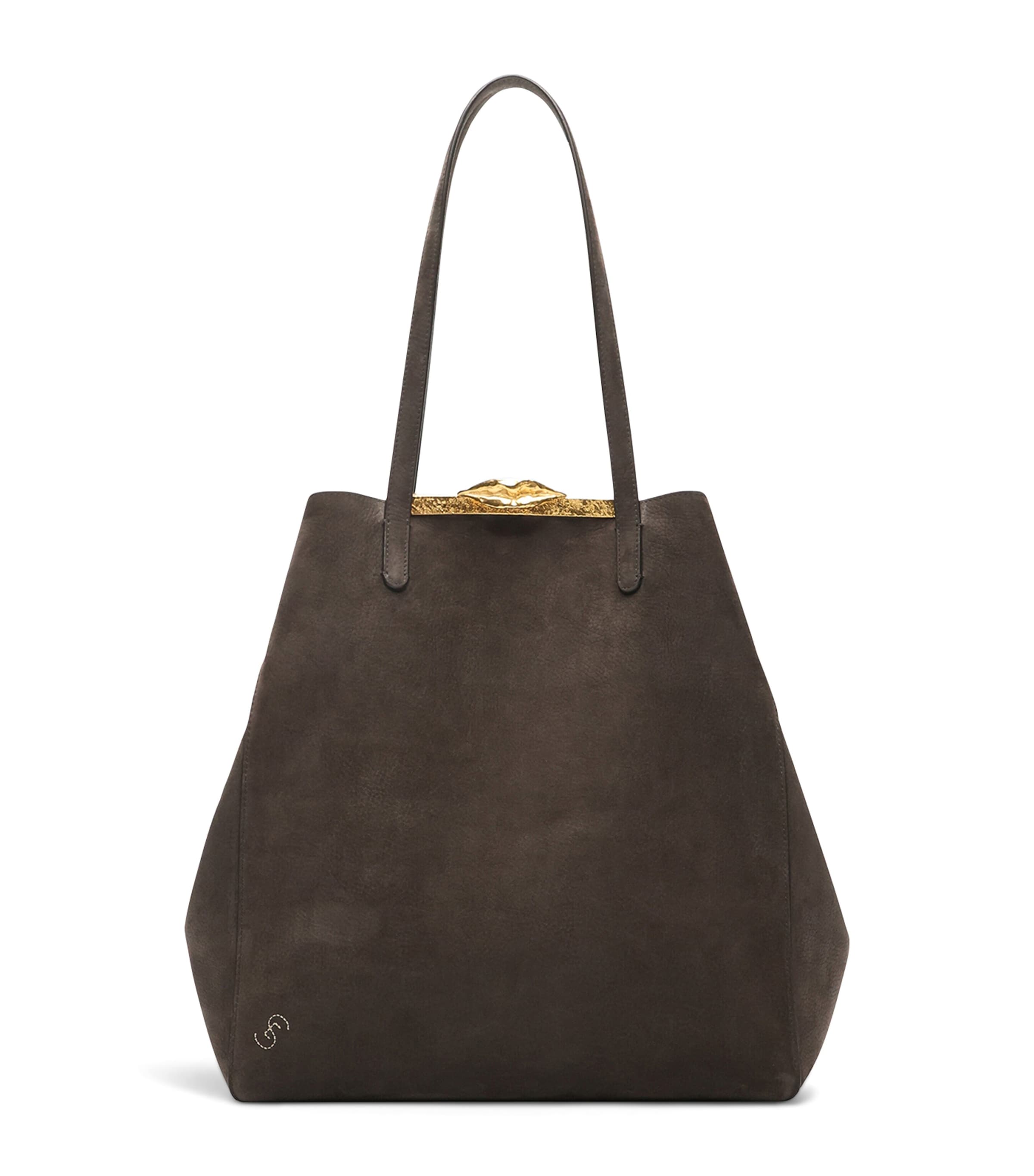 Schiaparelli Lambskin Mouth Tote Bag Dark Grey Image 1