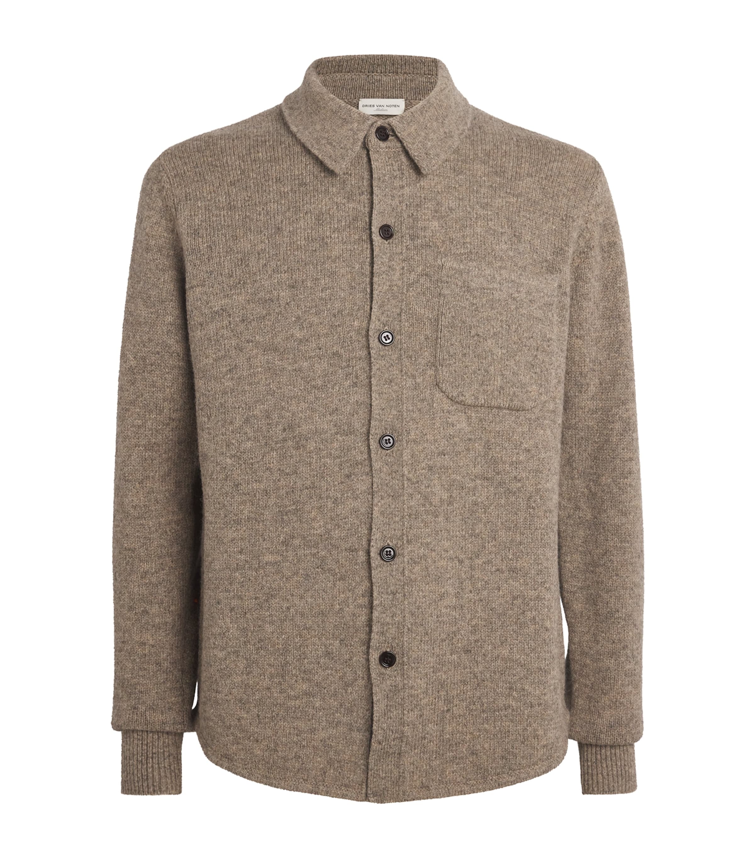 Dries Van Noten Virgin Wool Mullins Overshirt In Gray