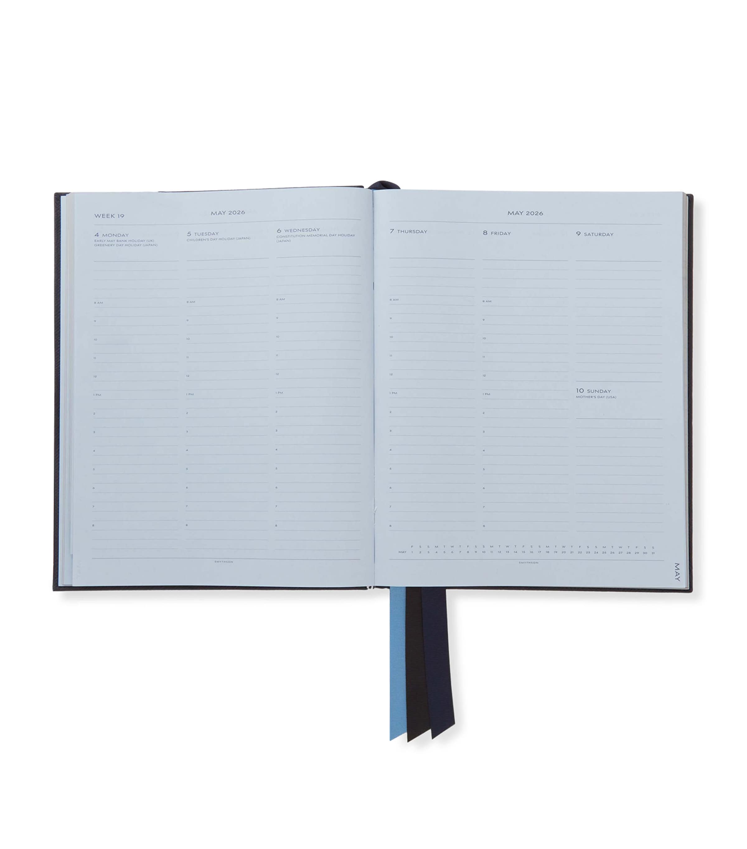 Smythson Leather Portobello Weekly Diary 2025 Black Image 2