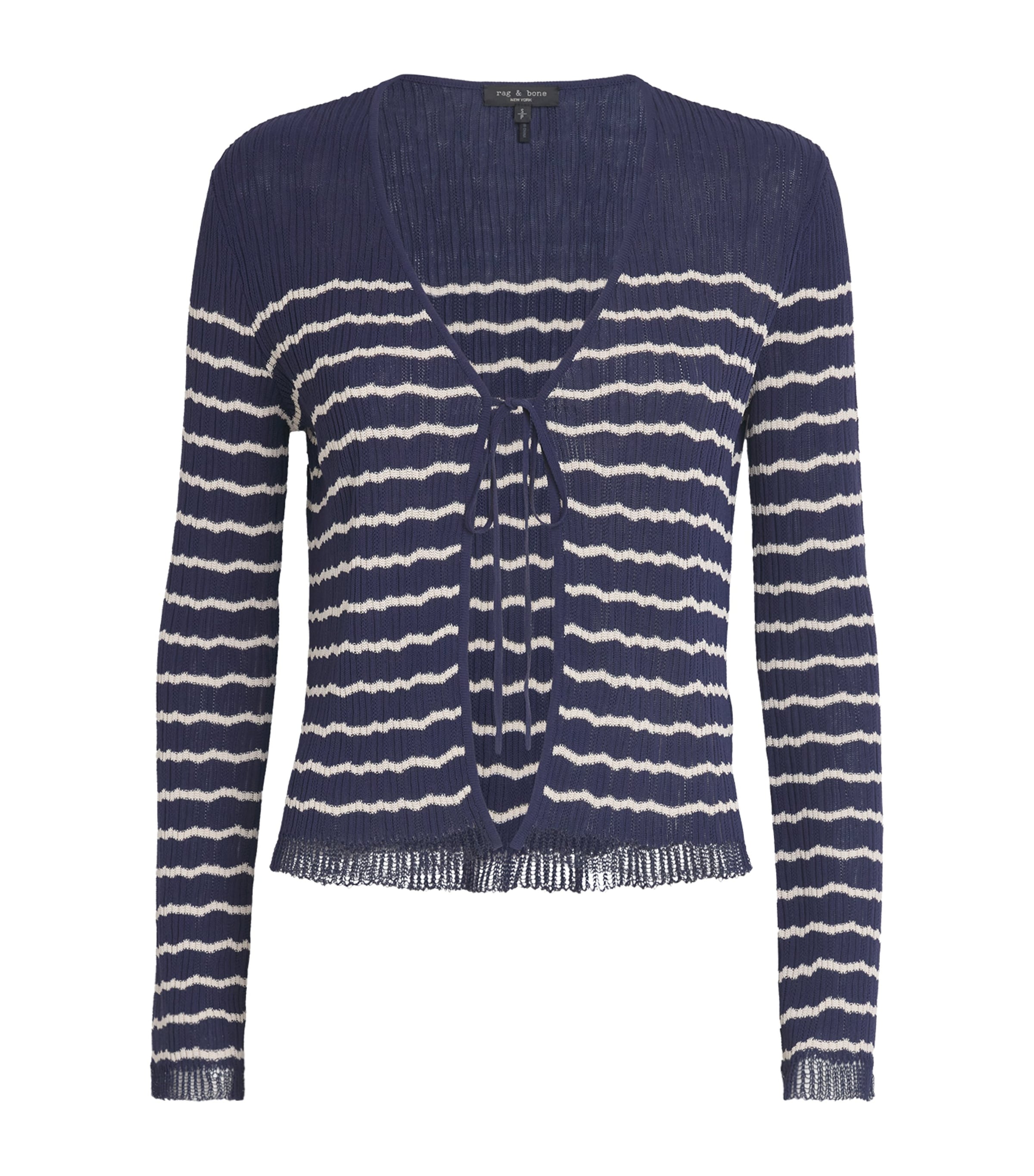 Rag & Bone Cotton-blend Striped Chiara Cardigan In Blue