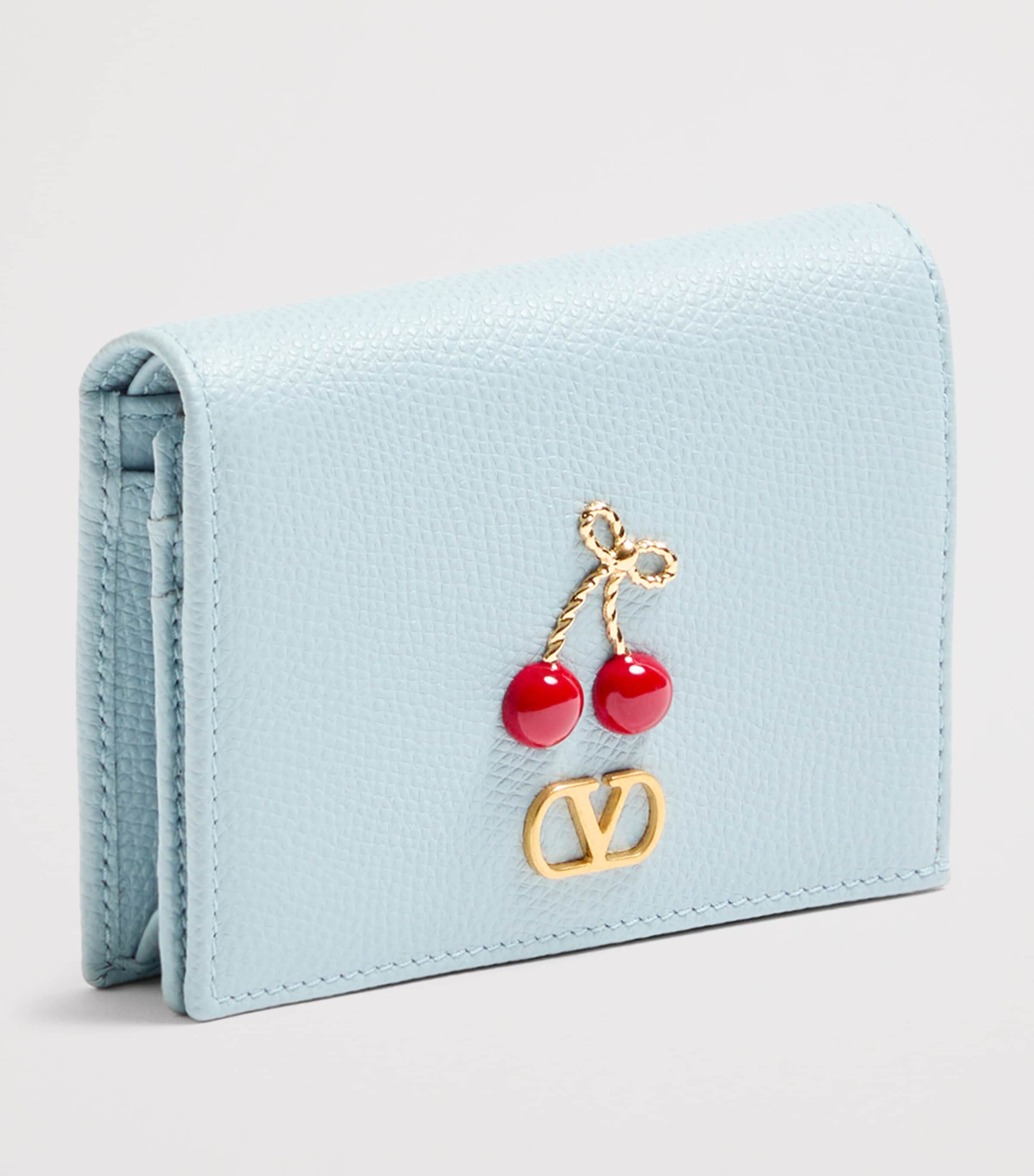 Valentino Garavani Blue Leather VLogo Cherryific Wallet | Harrods US