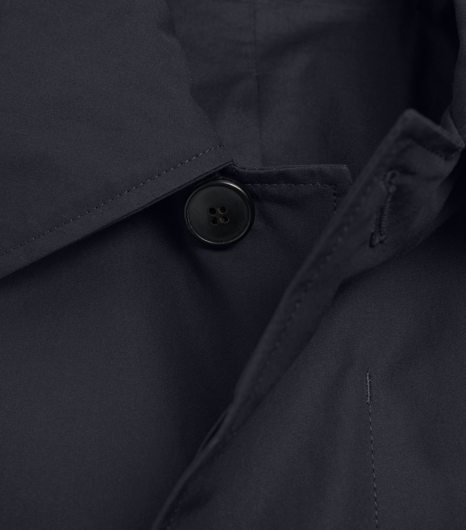 Sunspel Mens Cotton Ventile Overcoat Dark Navy Image 6