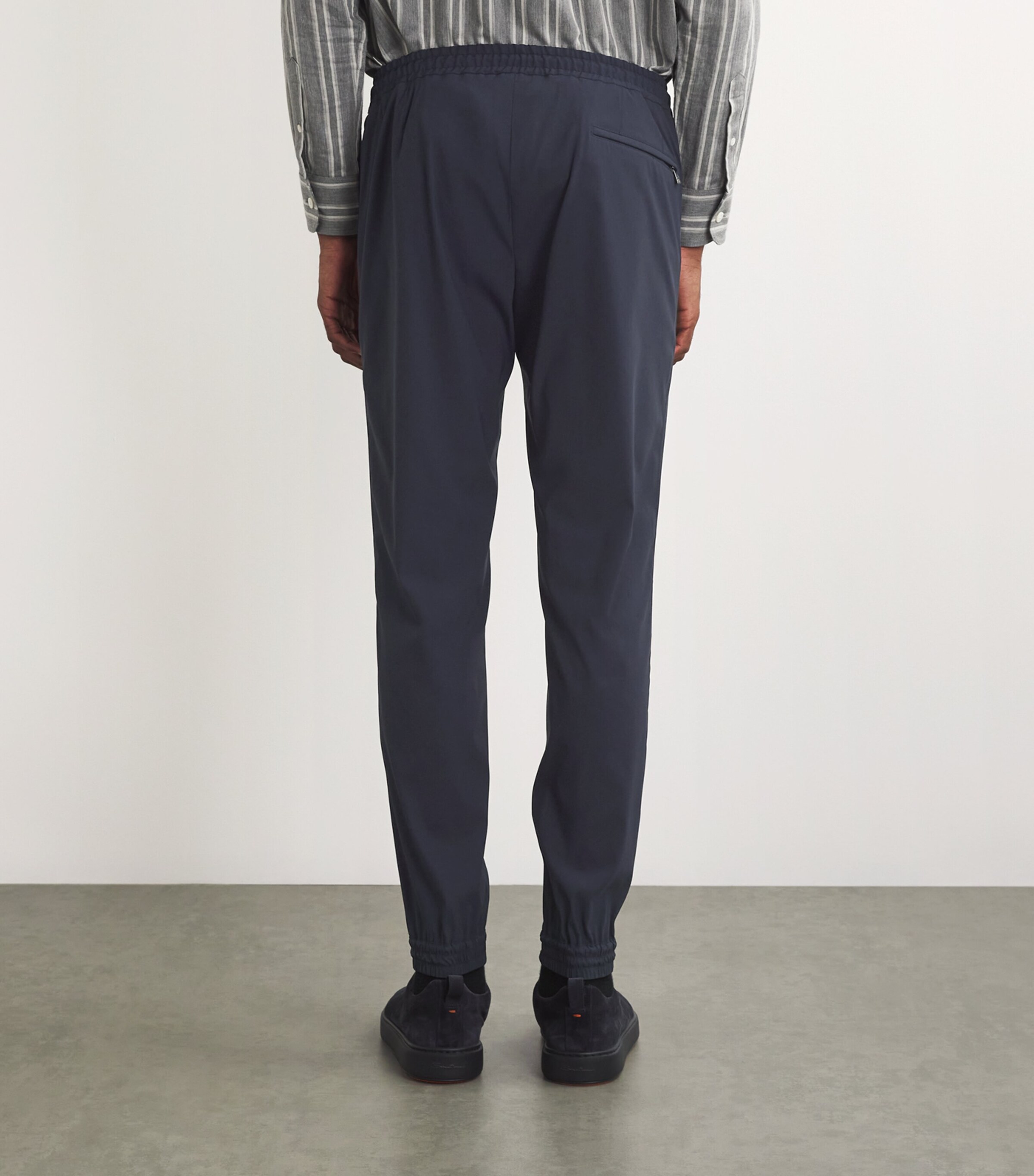 Slim Drawstring Trousers 002 DARK BLUE Image 4