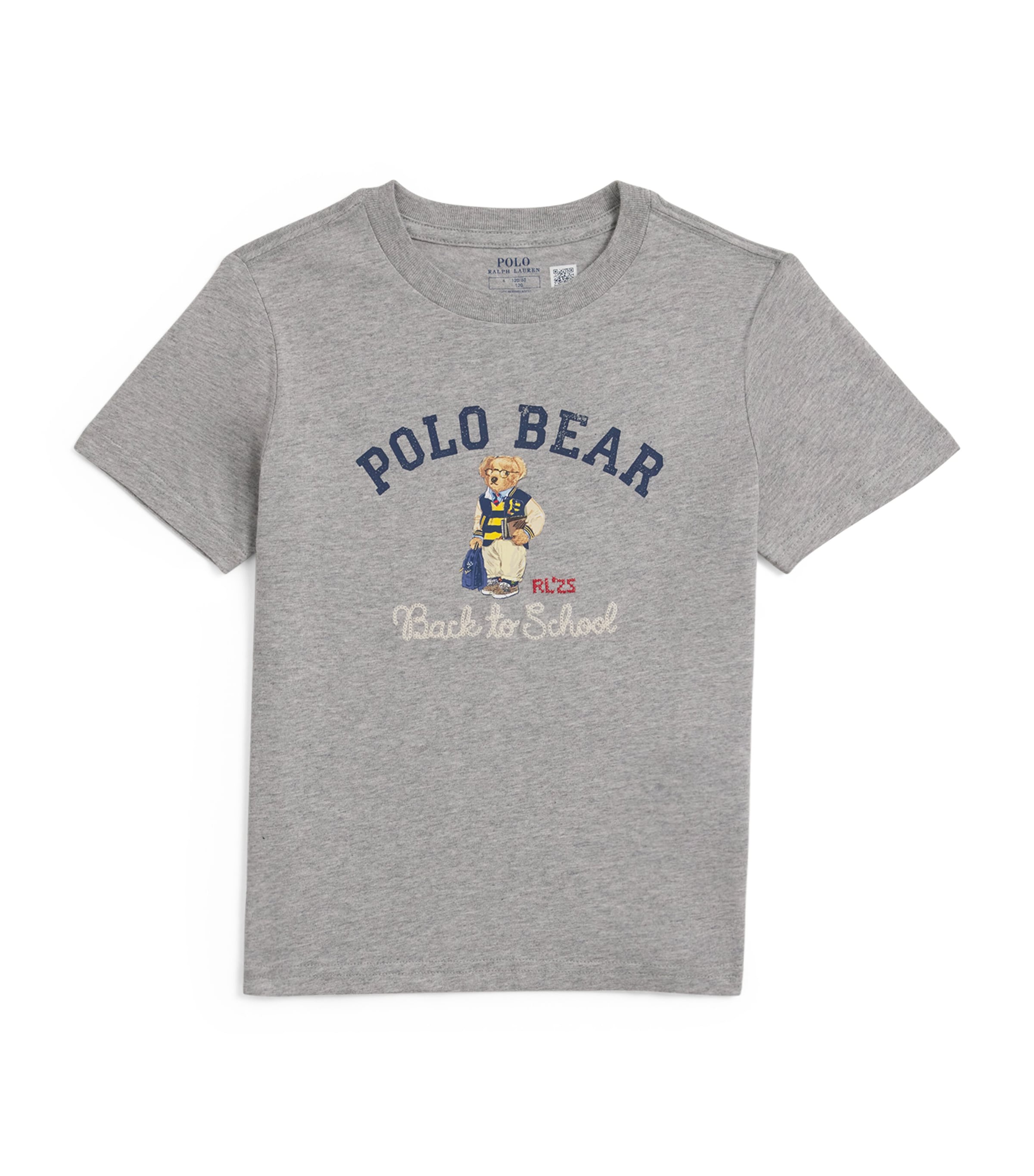 Ralph Lauren Cotton Polo Bear T-shirt In Gray