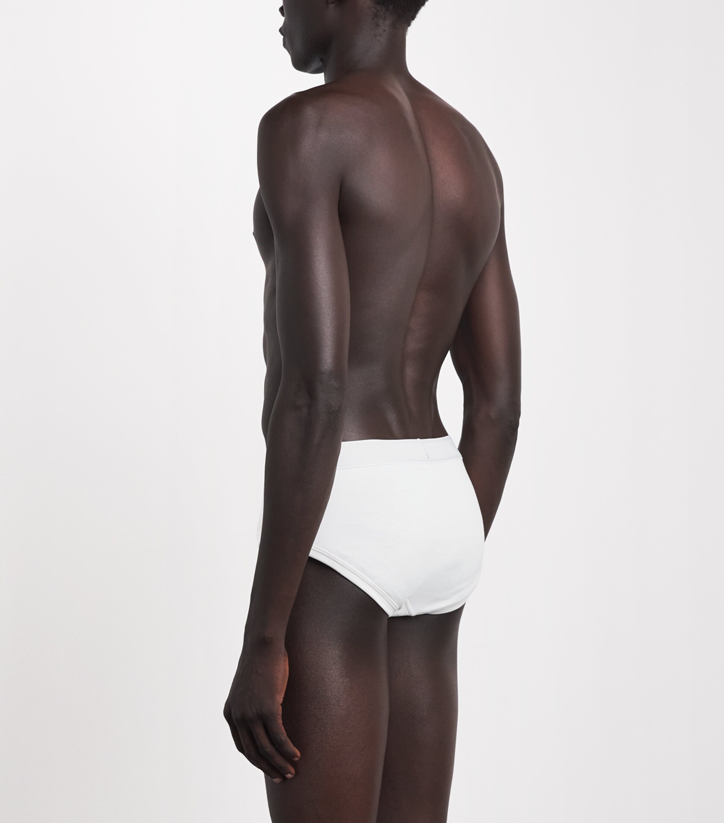 TOM FORD Mens Stretch-Cotton Logo Briefs (Pack of 2) White Image 3
