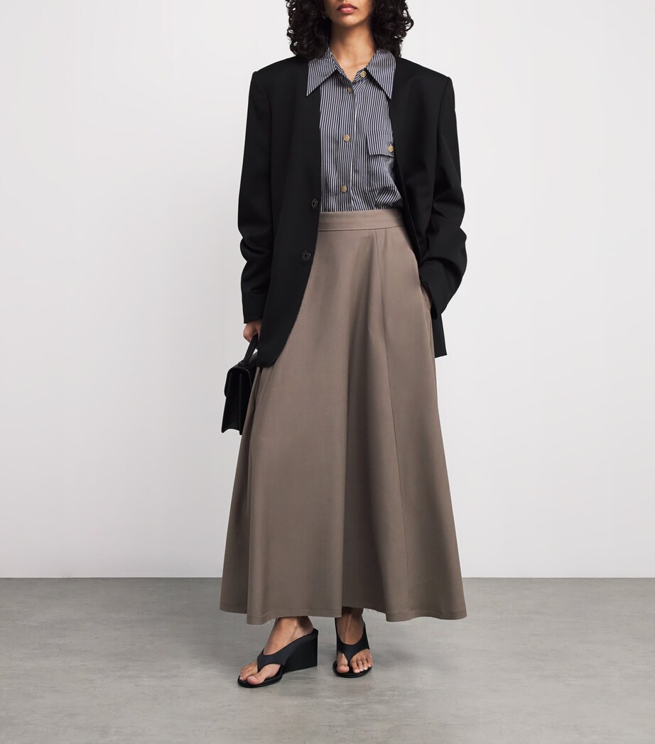 SASUPHI Womens Fresh Wool Lauren Maxi Skirt Mud Image 2