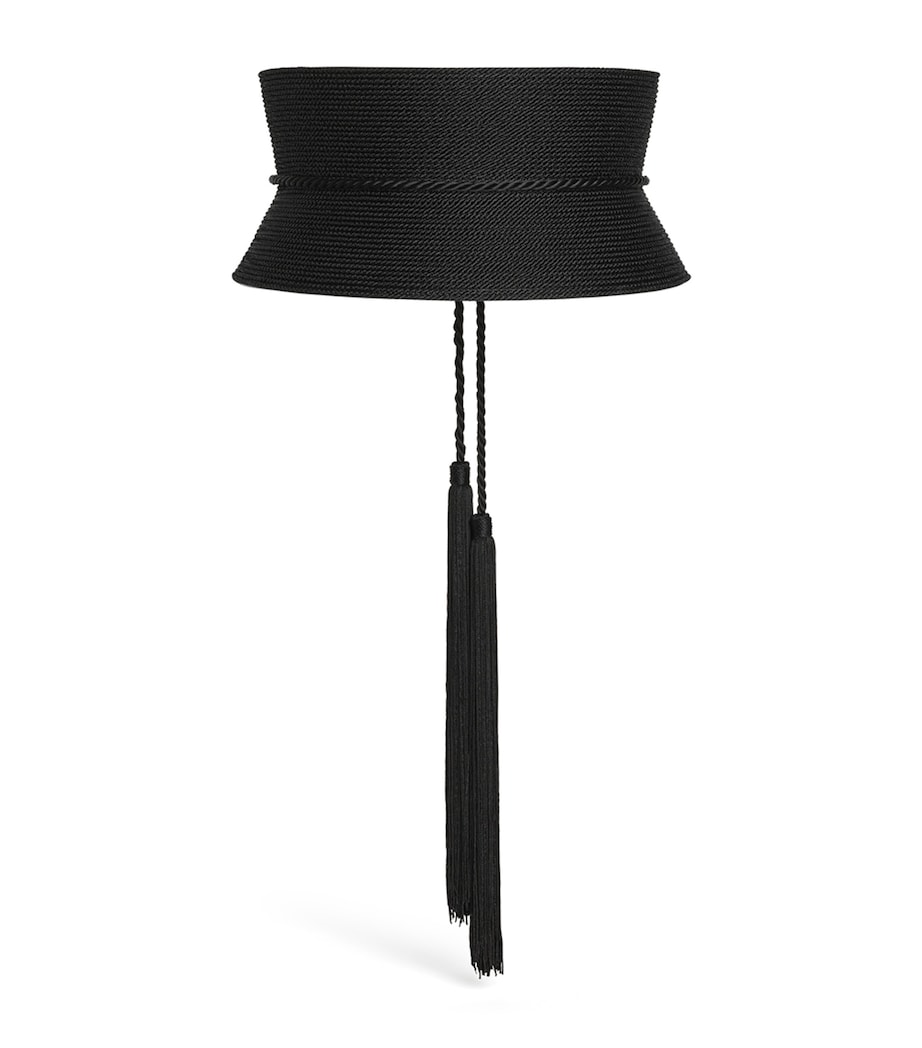 Alaïa Calfskin-Cord Tassel Bustier Noir Image 2