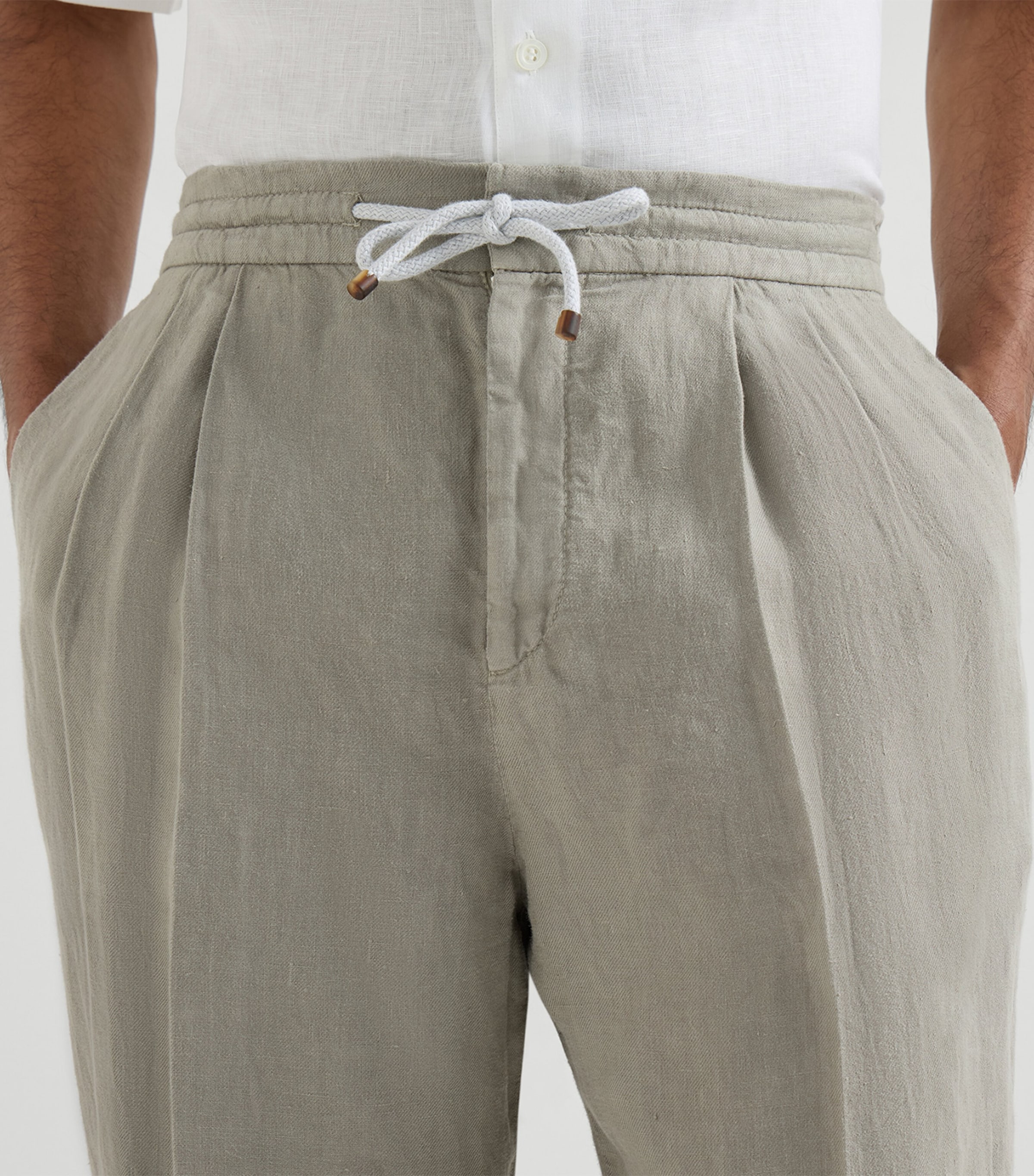 Brunello Cucinelli Mens Linen Gabardine Trousers Image 6