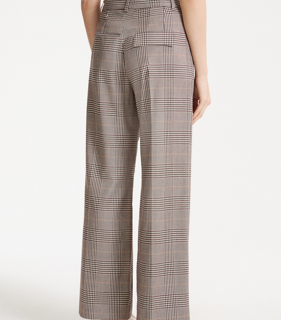 Marella Womens Check Relaxed Trousers Chocolate Image 3