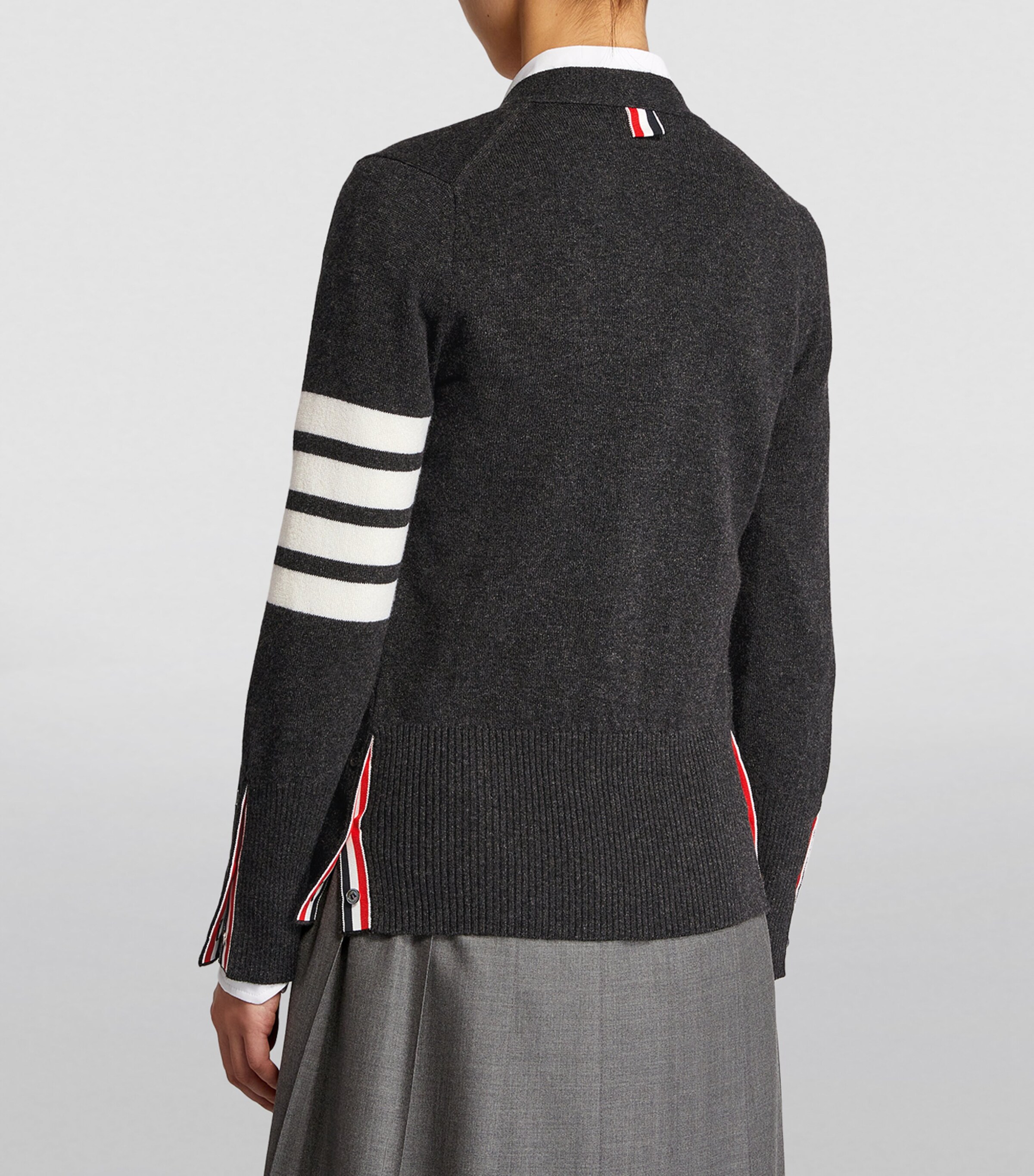 Cashmere 4-Bar Cardigan DARK GREY Image 4