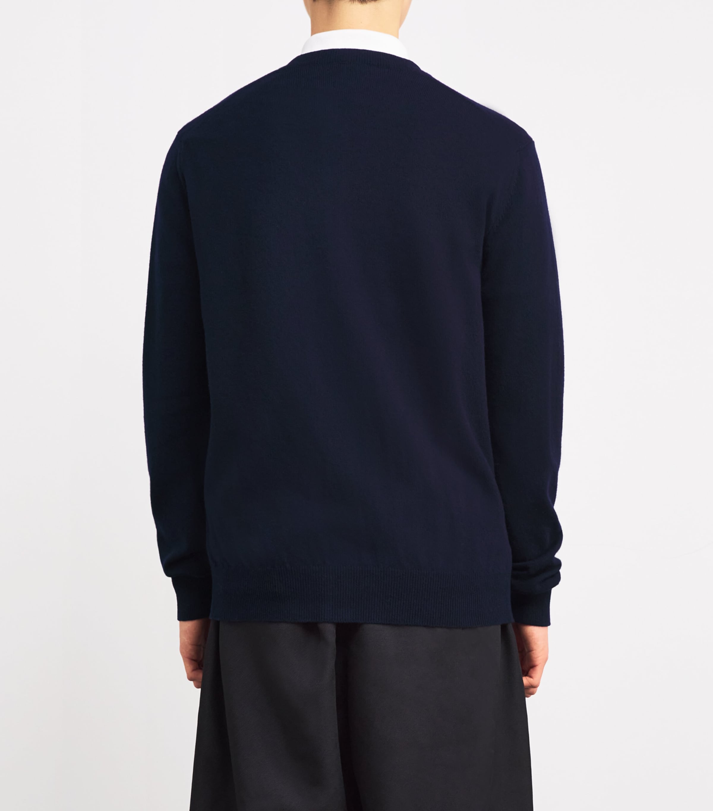 Comme Des Garçons Play Mens Wool Heart Cardigan Navy Image 4
