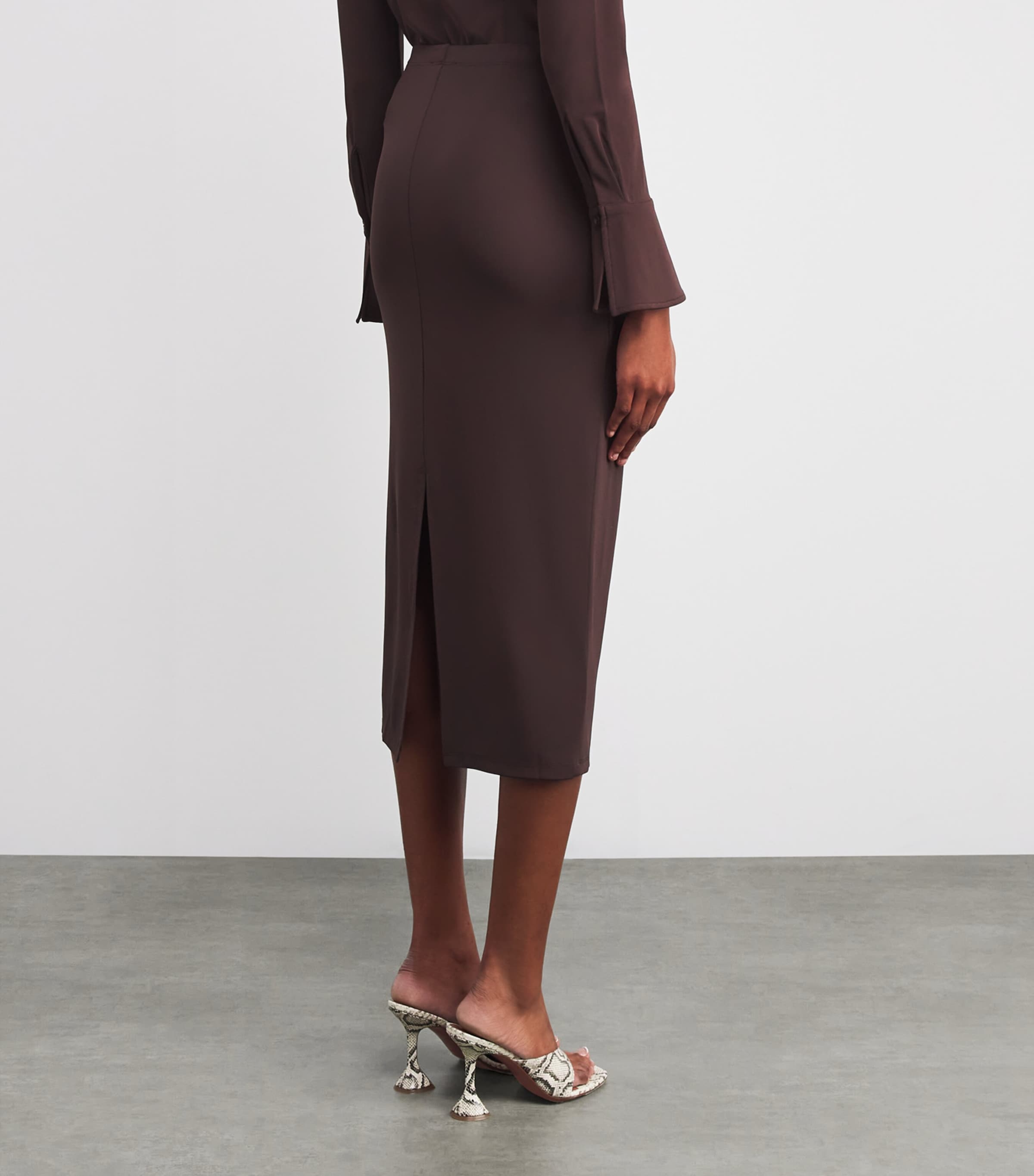 Matte Jersey Midi Skirt BARK003 Image 4