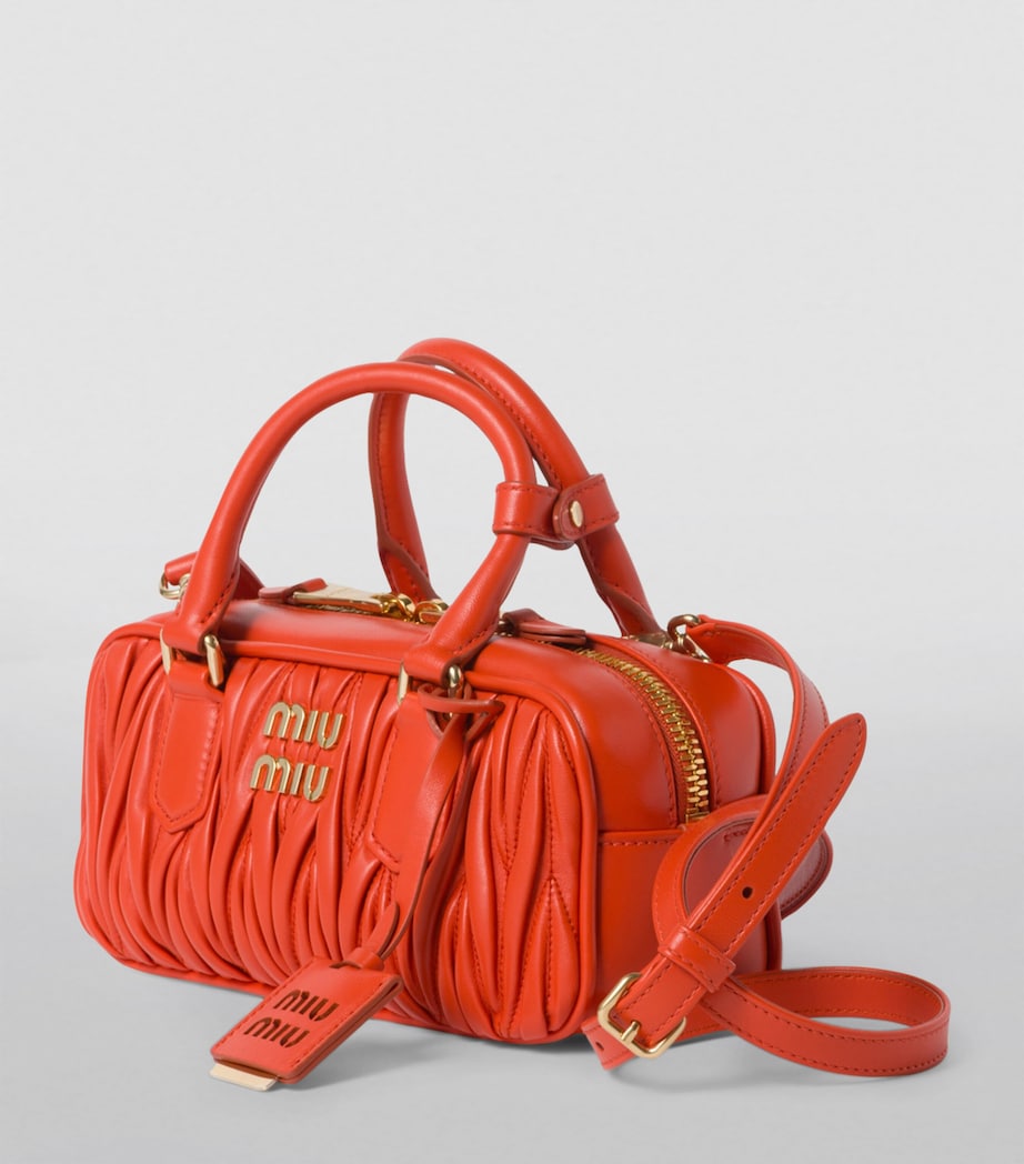 Small Matelassé Leather Arcadie Top-Handle Bag F0049 Image 4