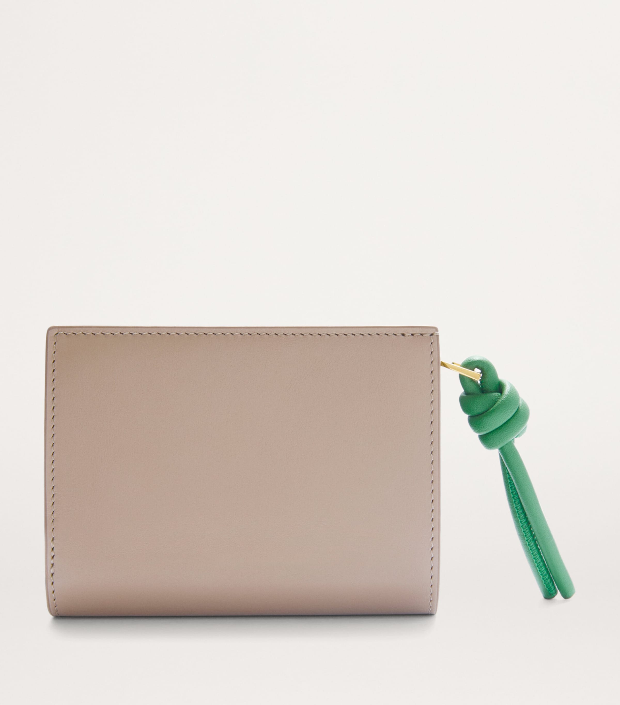 Leather Knot Compact Wallet SAND/TROPICAL GREEN Image 2