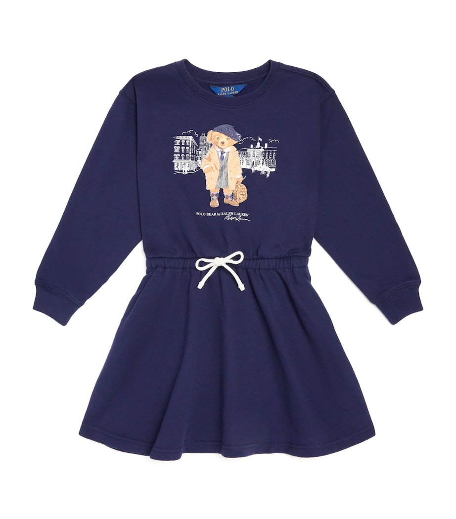 Cotton-Blend Polo Bear Sweatshirt Dress (2-7 Years) NAVY Image 1