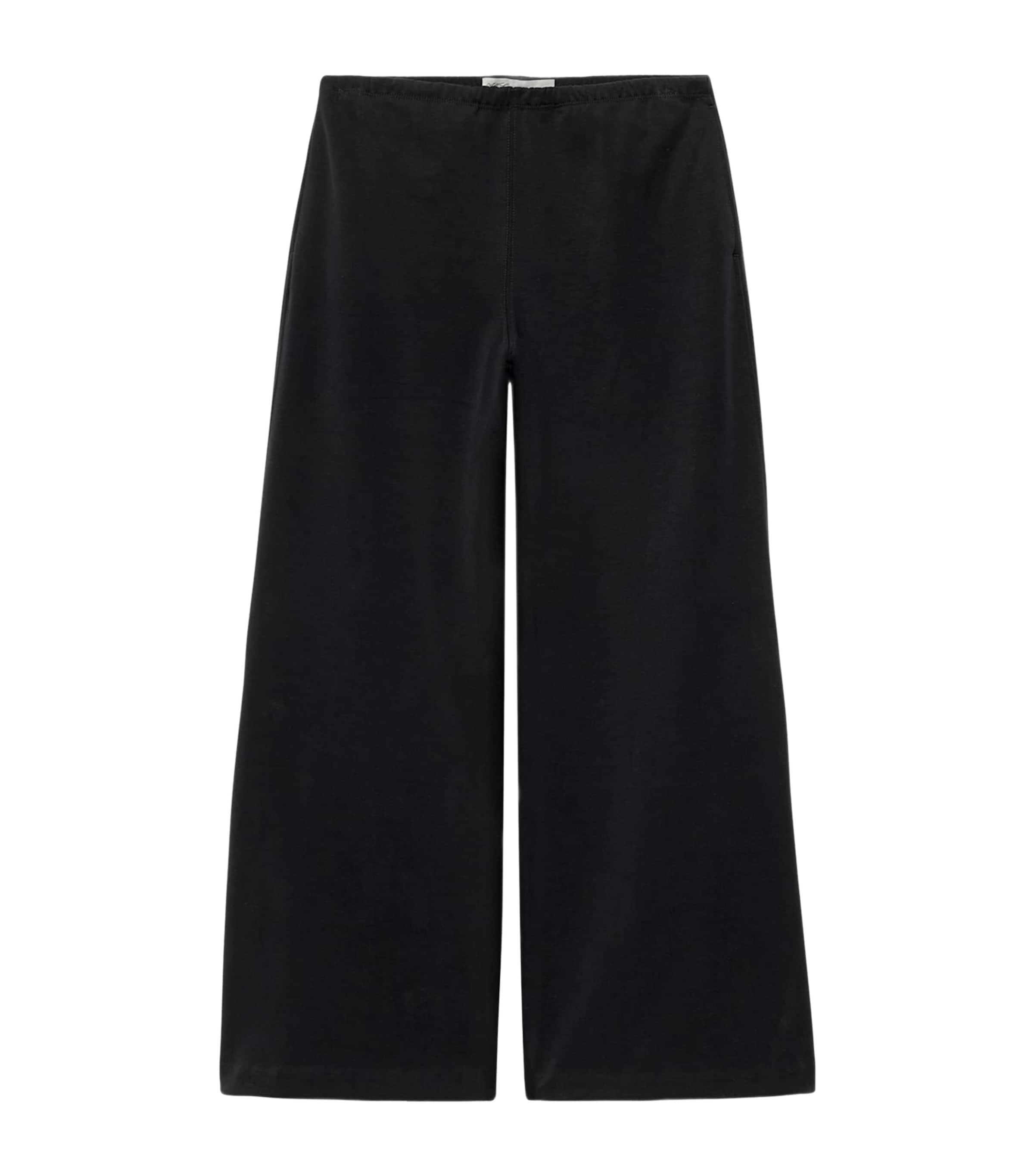 AllSaints Womens Modal-Blend Elodie Wide-Leg Trousers Black Image 1