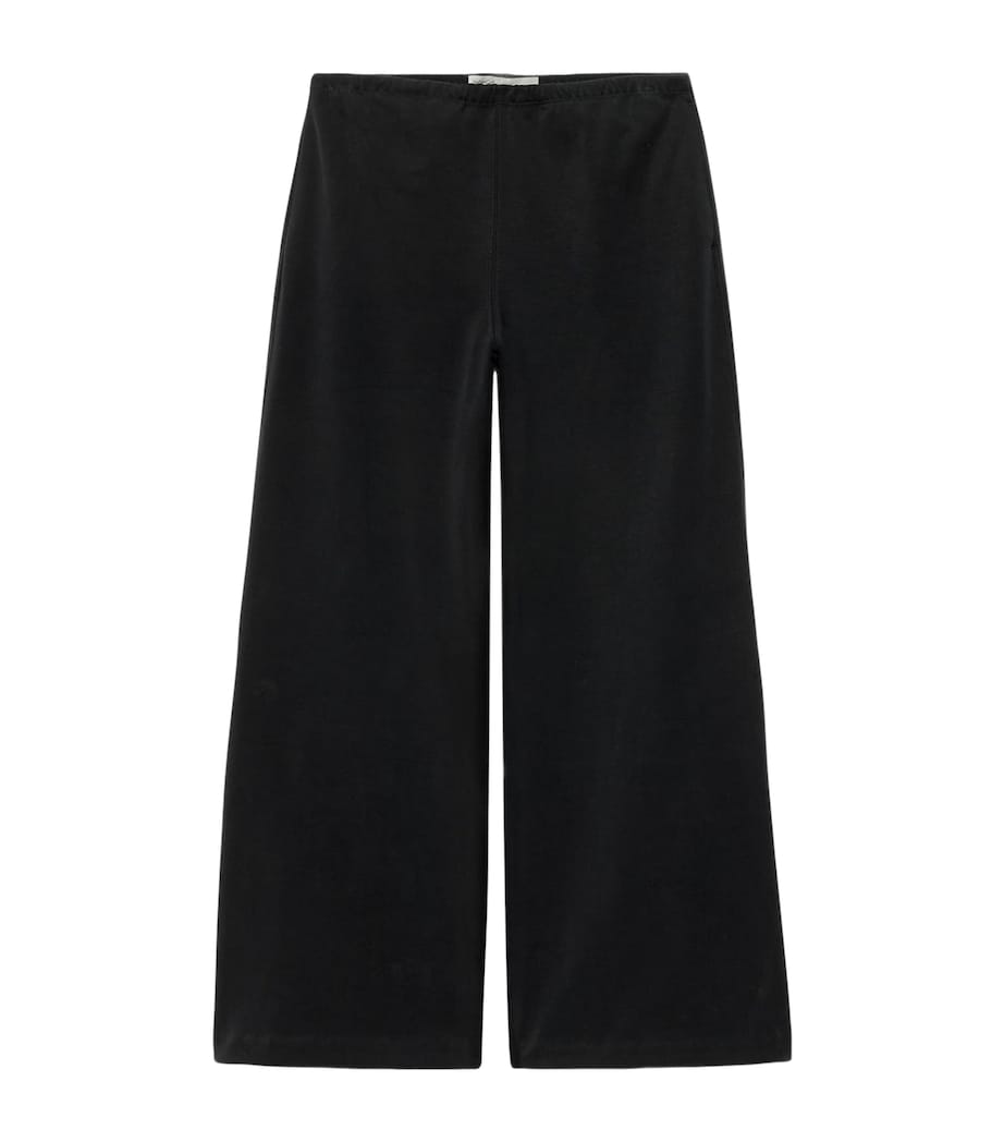 AllSaints Womens Modal-Blend Elodie Wide-Leg Trousers Black Image 1