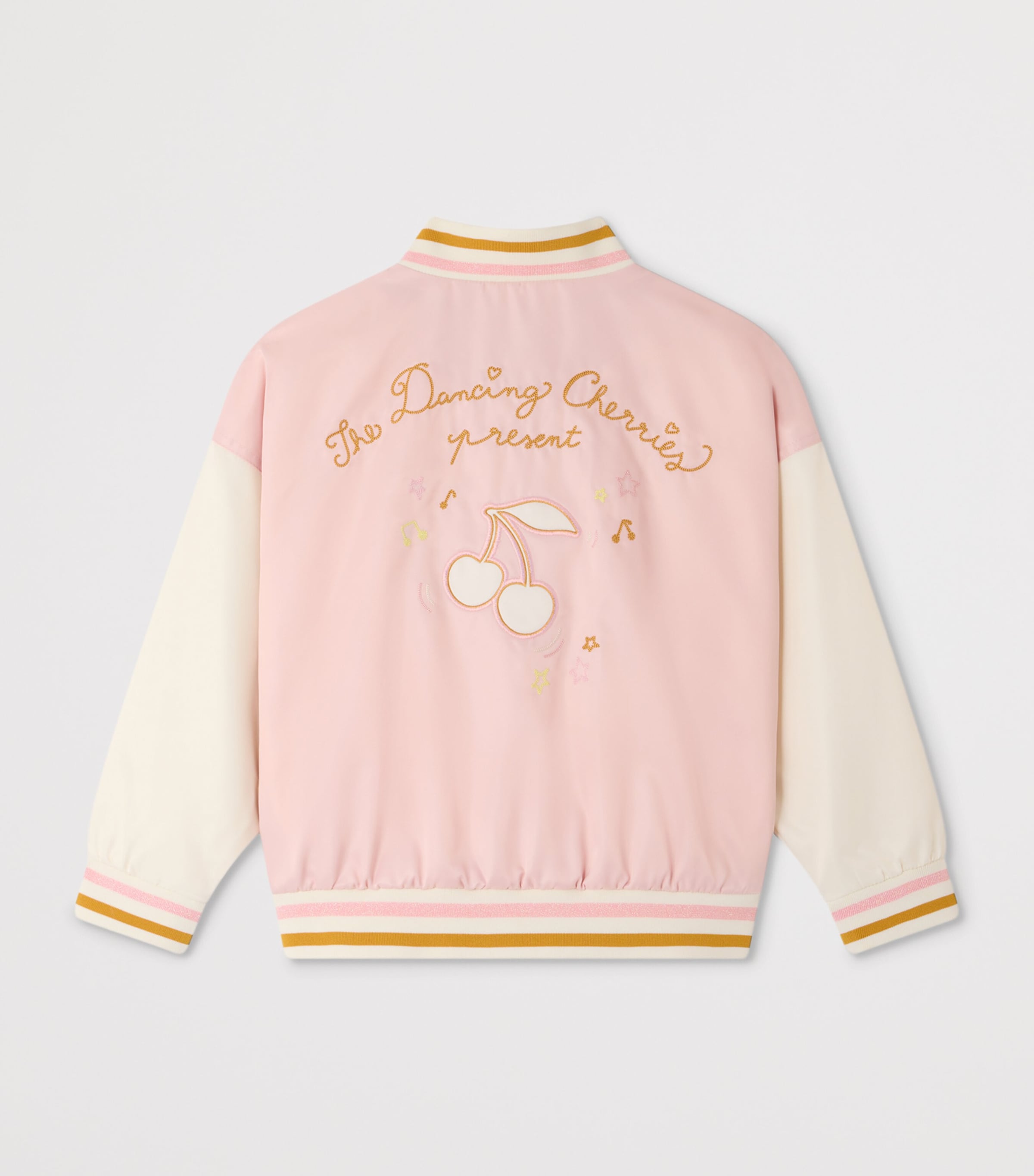 Bonpoint Cotton Bomber Jacket (4-8 Years) Rose Clair Chine Image 2