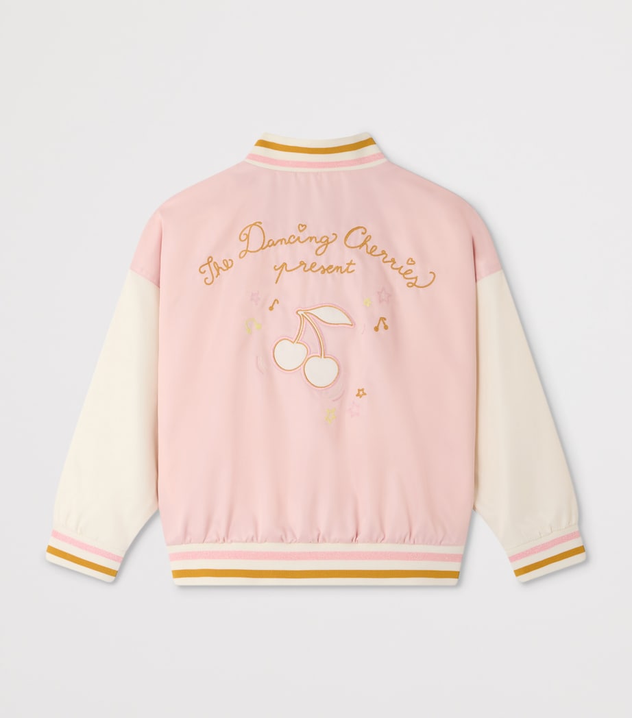 Bonpoint Cotton Bomber Jacket (4-8 Years) Rose Clair Chine Image 2