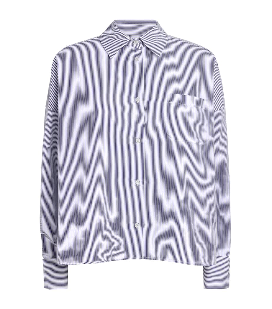 Cotton Poplin Stripe Shirt NAVY Image 1