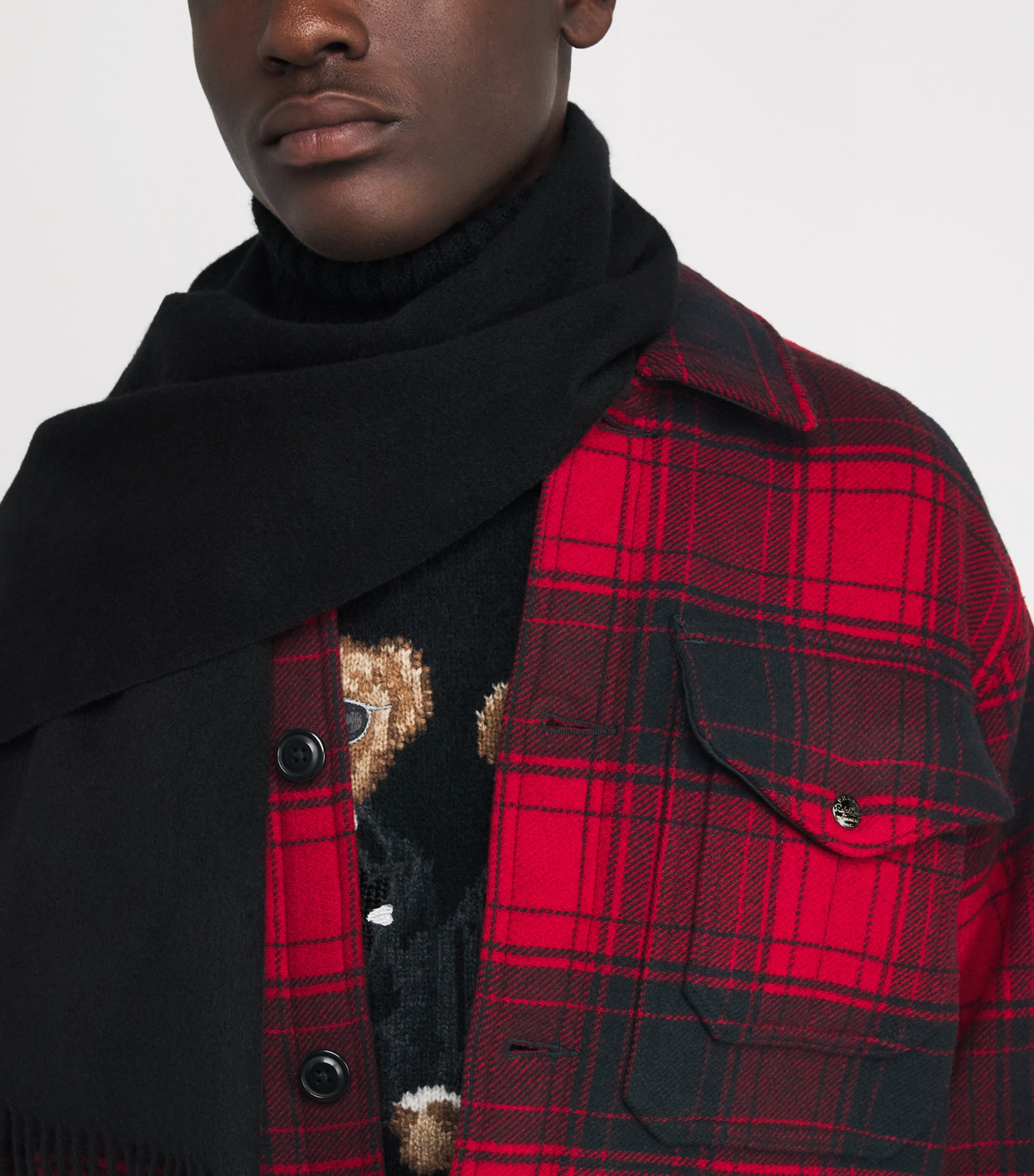 Wool Plaid Thicket Field Jacket RED Image 6