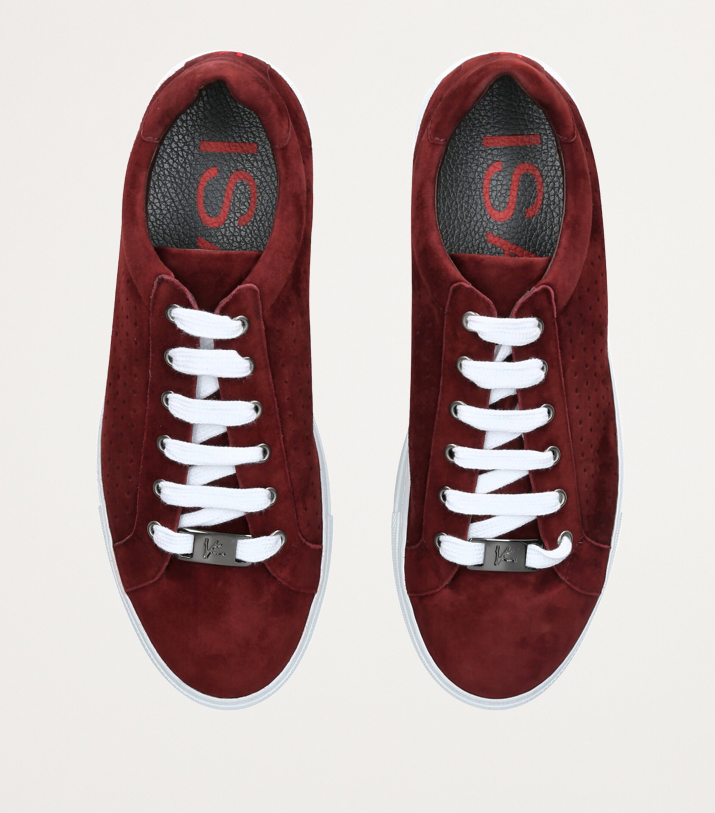 Isaia Suede Perforated Sneakers Rust Image 4