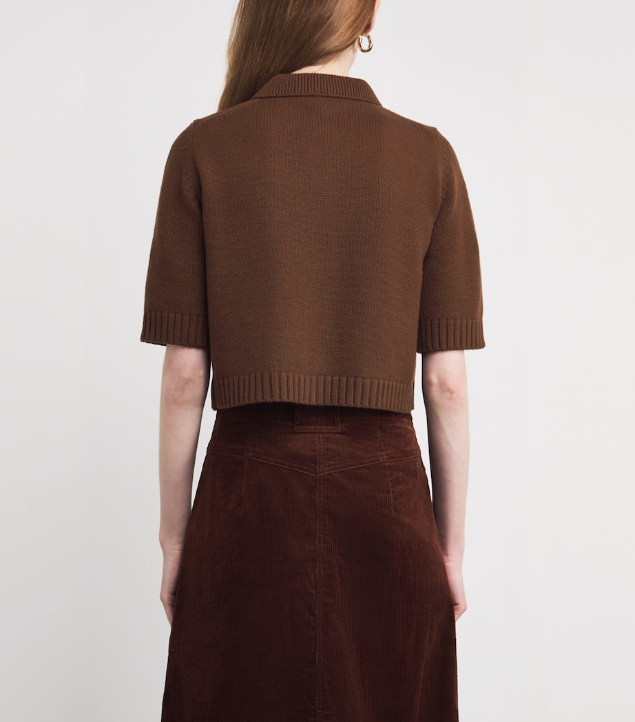 Wool-Cashmere Cropped Jacket CHESTNUT BROWN Image 4