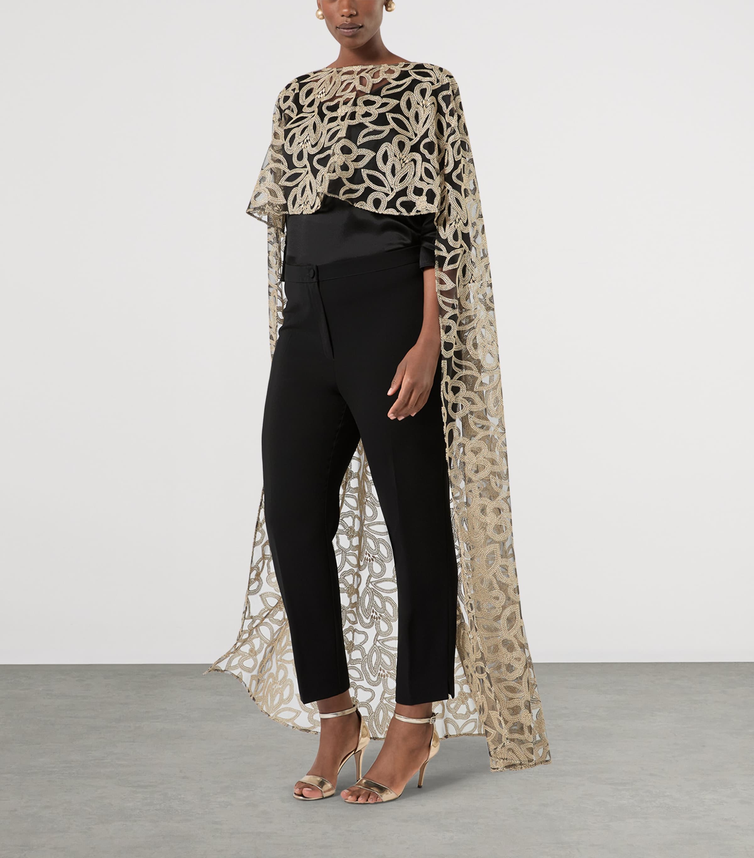 Satin Scoop-Neck Blouse BLACK Image 4