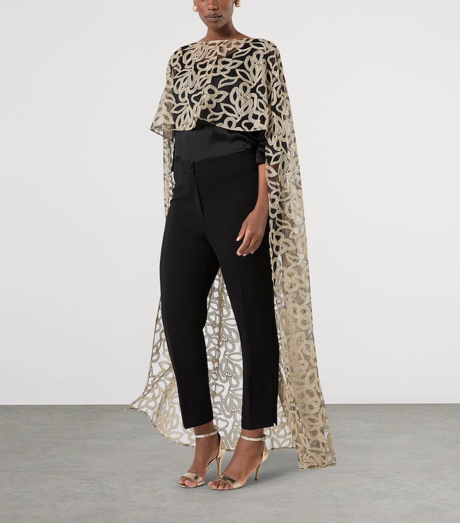 Satin Scoop-Neck Blouse BLACK Image 4