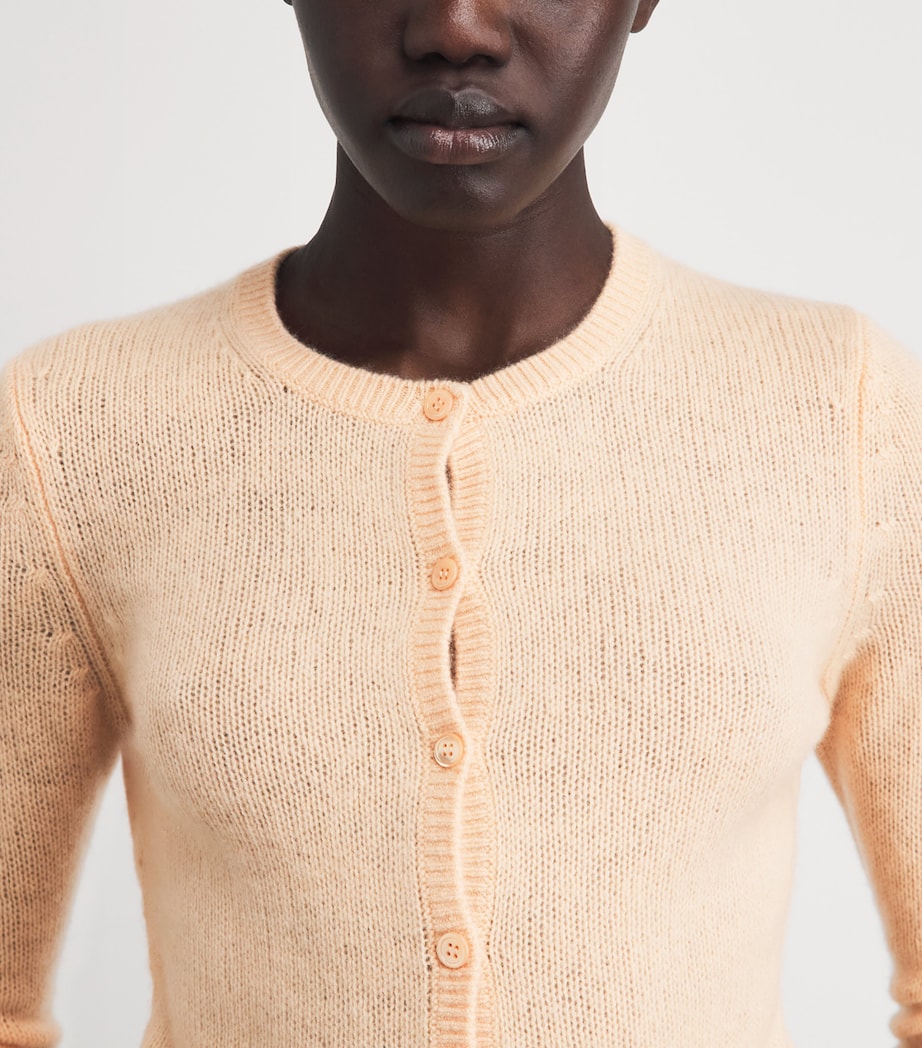 DÔEN Womens Cashmere Thea Cardigan Light Peach Sorbet Image 3