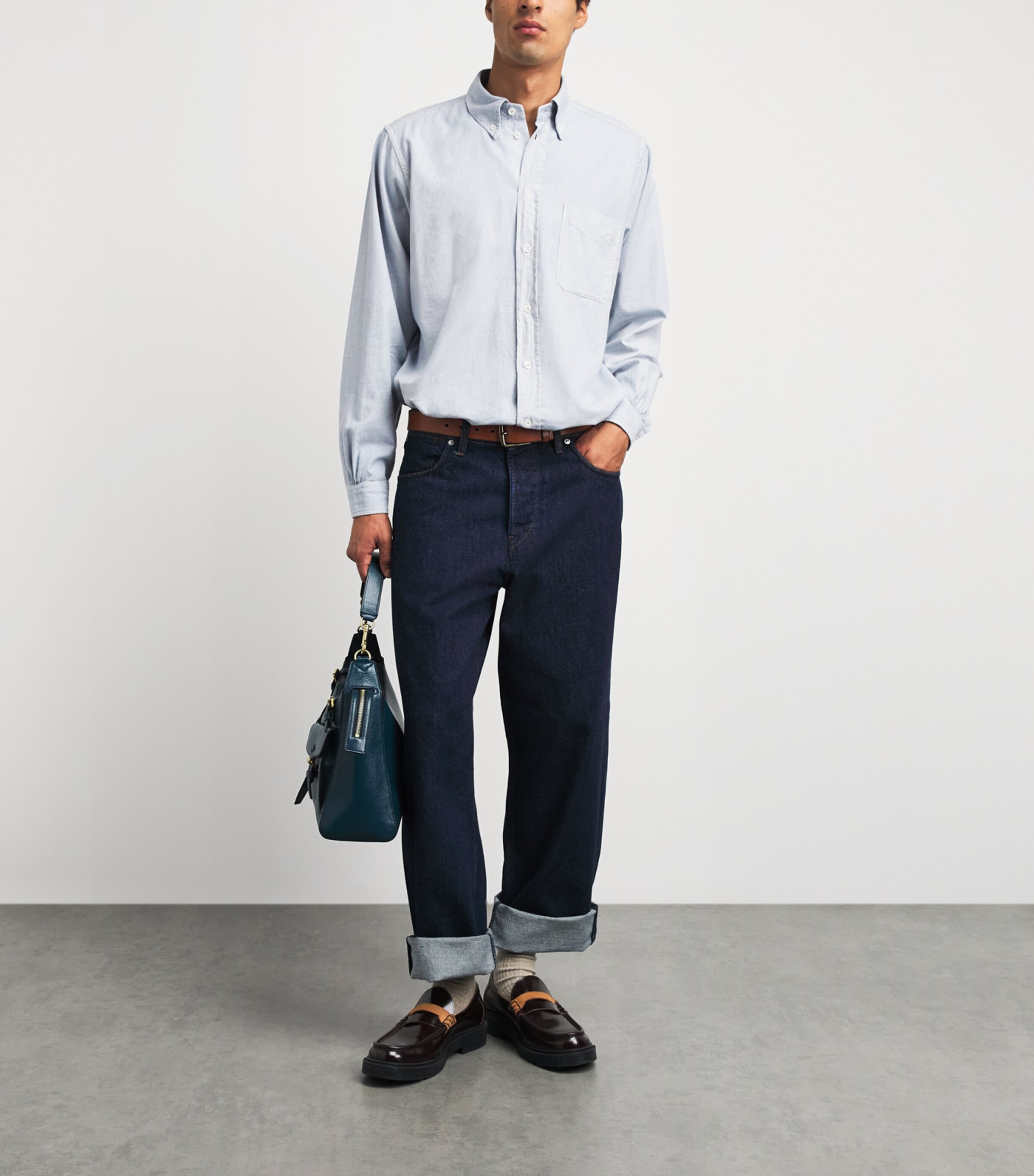 Barena Mens Flannel Shirt Cielo Image 2