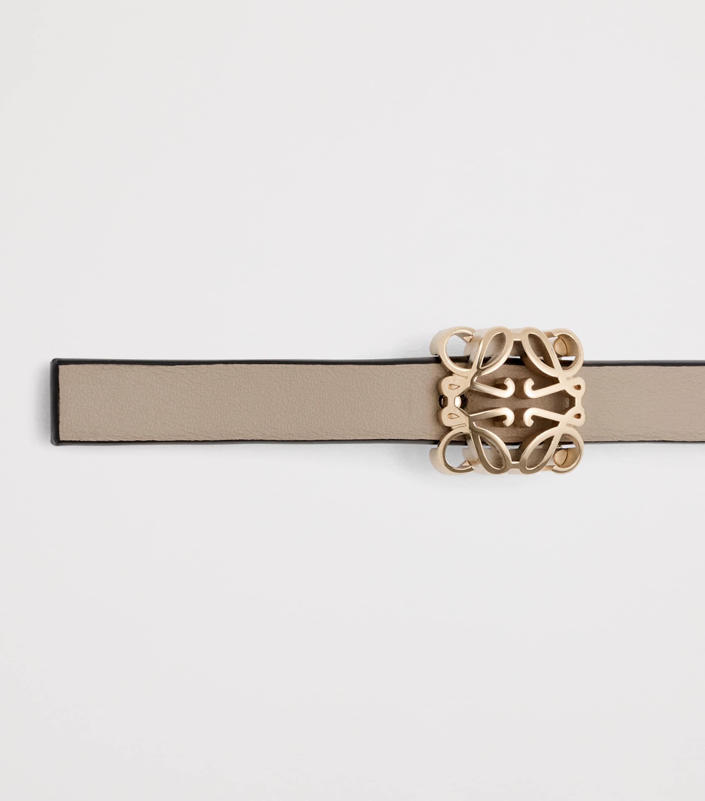 LOEWE Leather Reversible Anagram Bombé Belt Black/clay Image 4