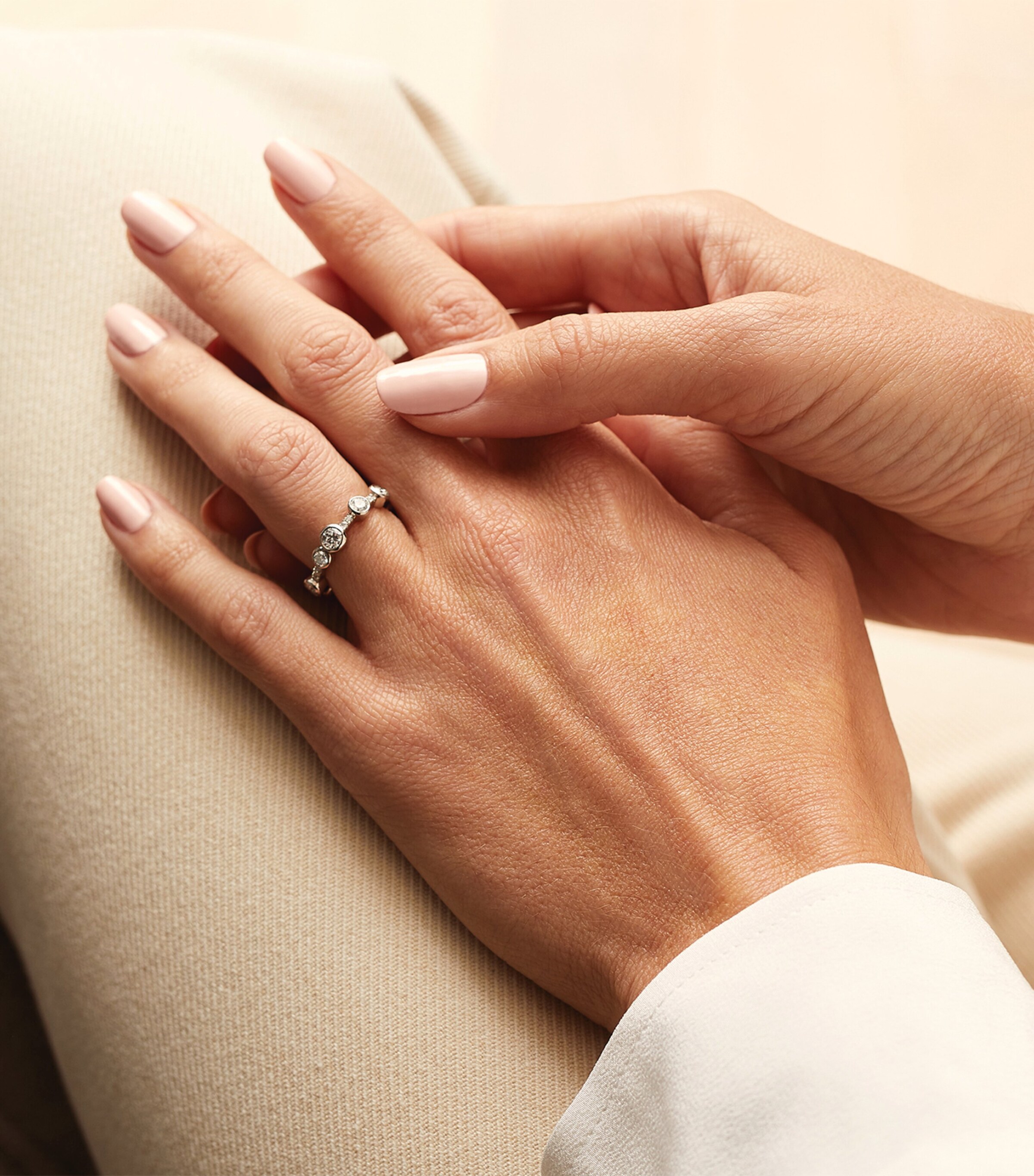 Platinum and Diamond Waterfall Ring PLATINUM Image 4