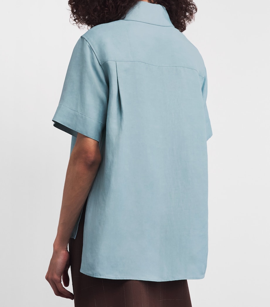 Joseph Womens Short-Sleeve Volu Shirt Chambray Image 5