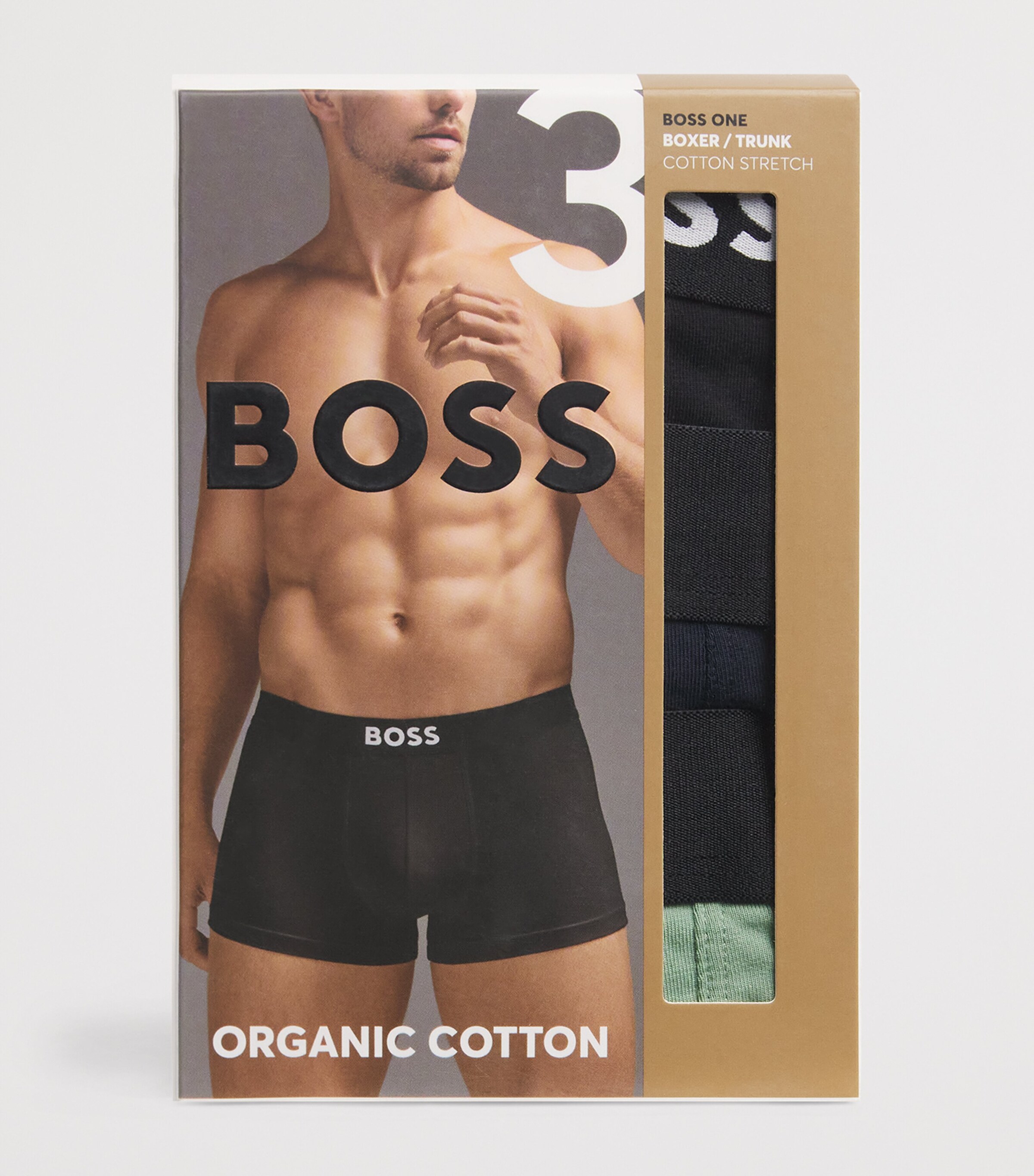 BOSS Mens Stretch-Cotton Boss One Boxer Briefs (Pack of 3) Open Image 4