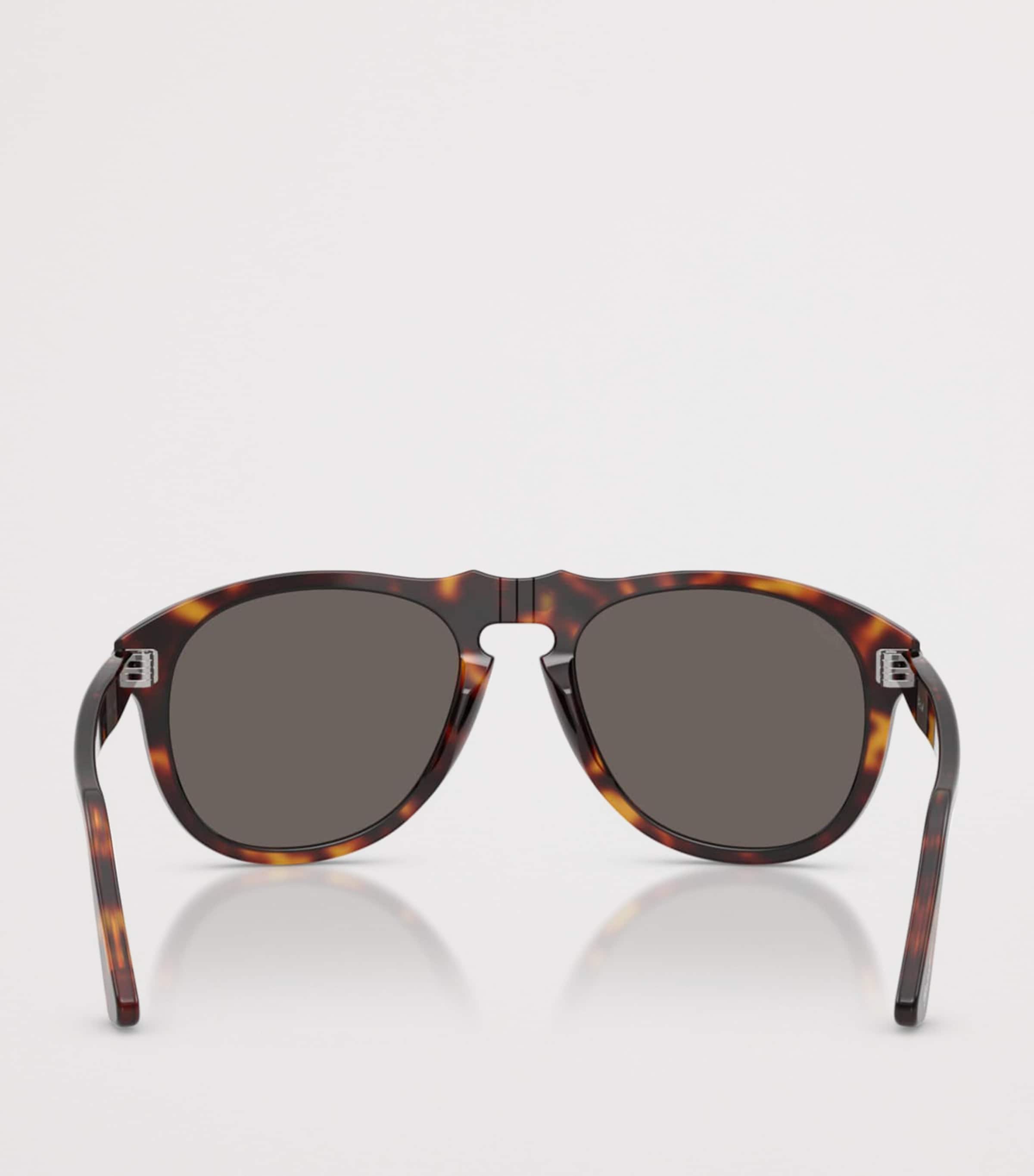 Persol Tortoiseshell PO0649NE Total Black Arrow Pilot Sunglasses Brown Image 4