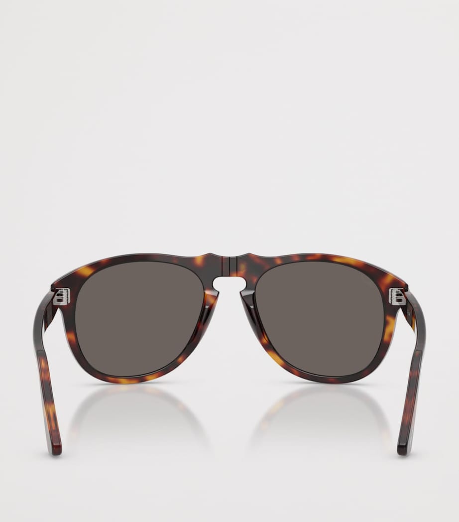 Persol Tortoiseshell PO0649NE Total Black Arrow Pilot Sunglasses Brown Image 4