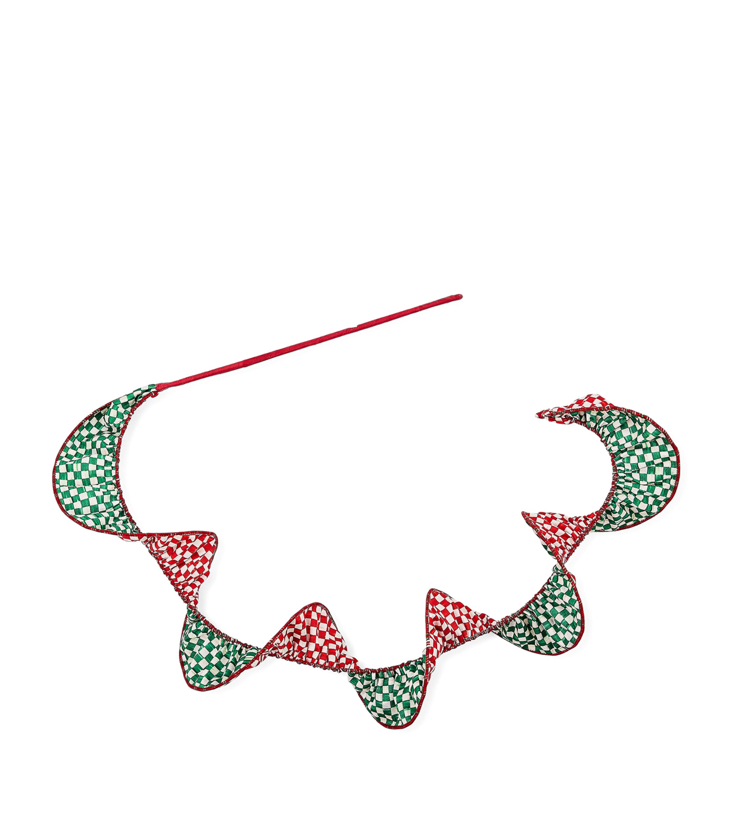 Mackenzie-childs Check It Out Swirl Ribbon Ornament In Green