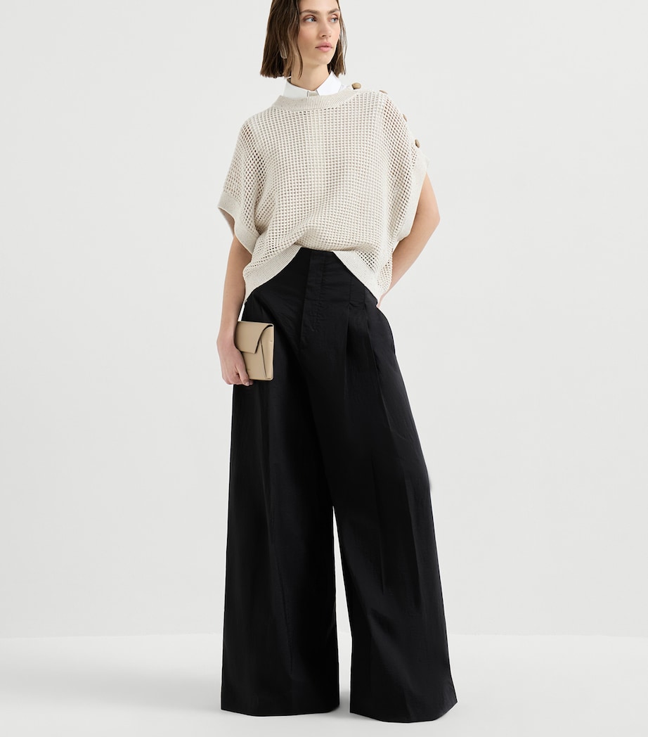 Brunello Cucinelli Womens Techno Cotton Poplin Tailored Trousers Image 2