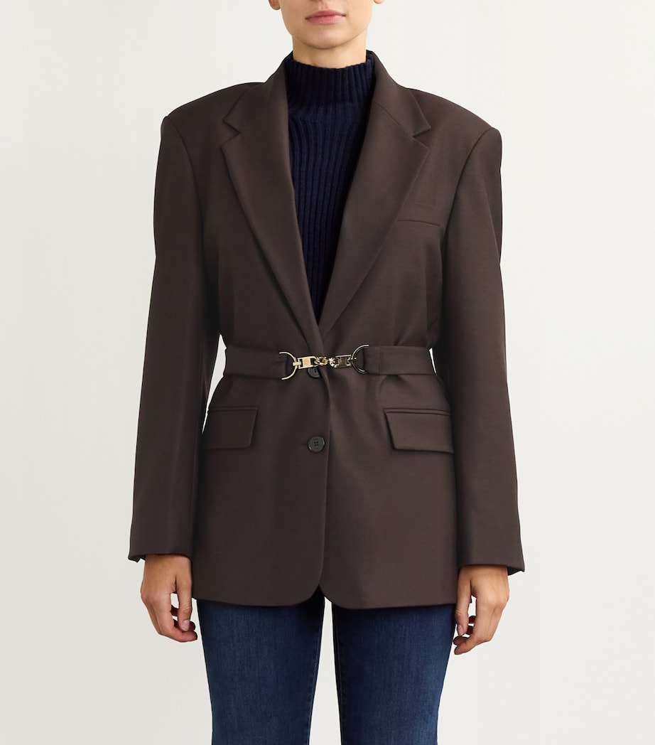 Chain-Detail Blazer BROWN Image 3