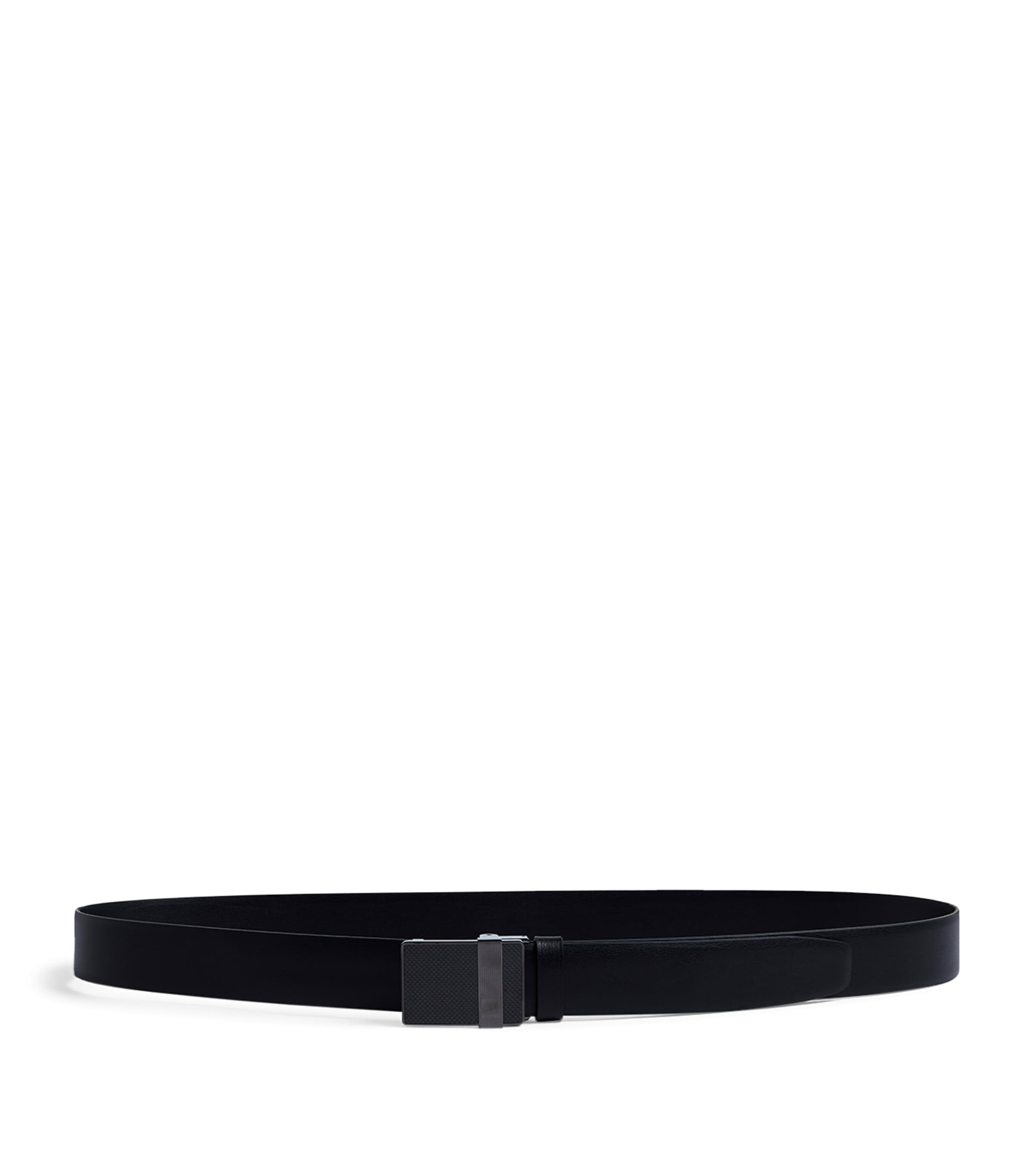 Leather Automatic Longtail Buckle Belt 001BLACK Image 1