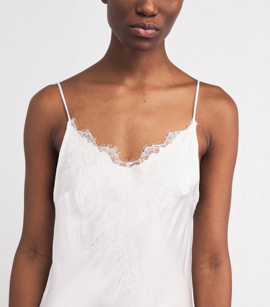 Silk Lace-Trim Maxi Slip Dress WHITE/WHITE Image 6