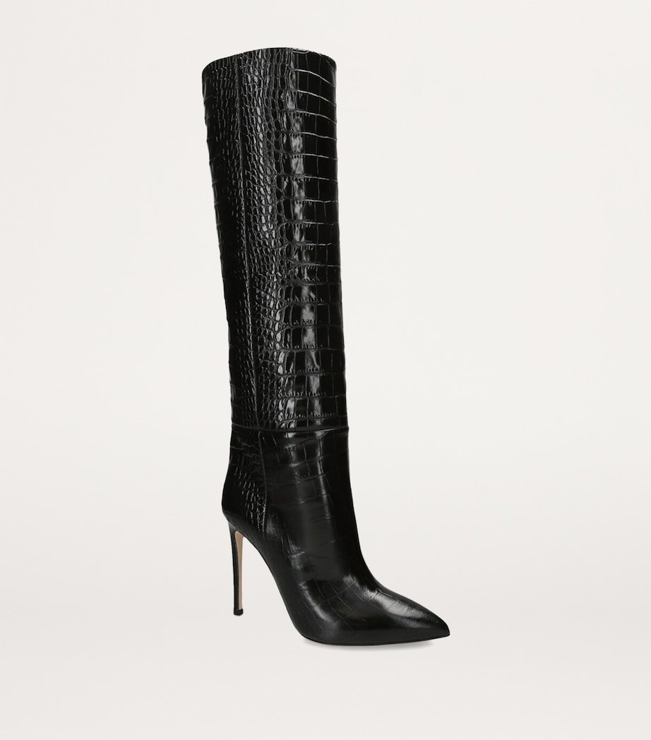 Paris Texas Croc-Embossed Knee-High Boots 105 Black Image 5