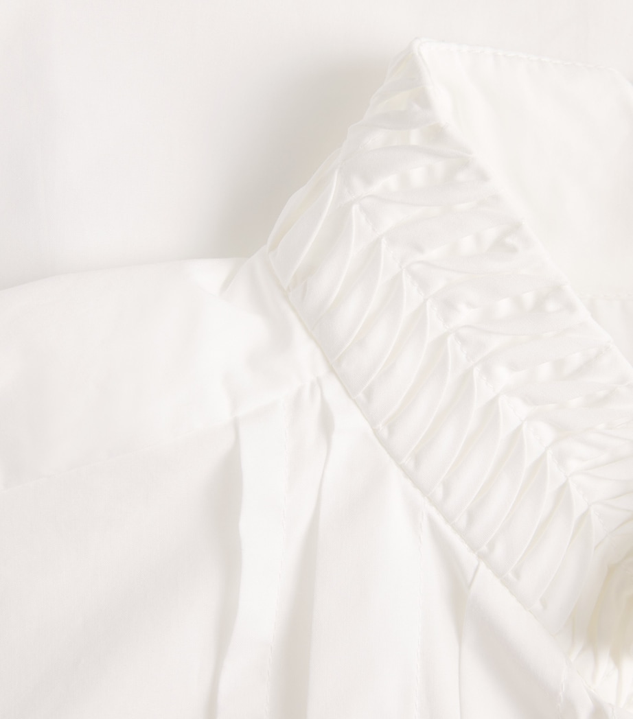 Sandro Paris Womens Cotton Pleated Shirt White Image 6